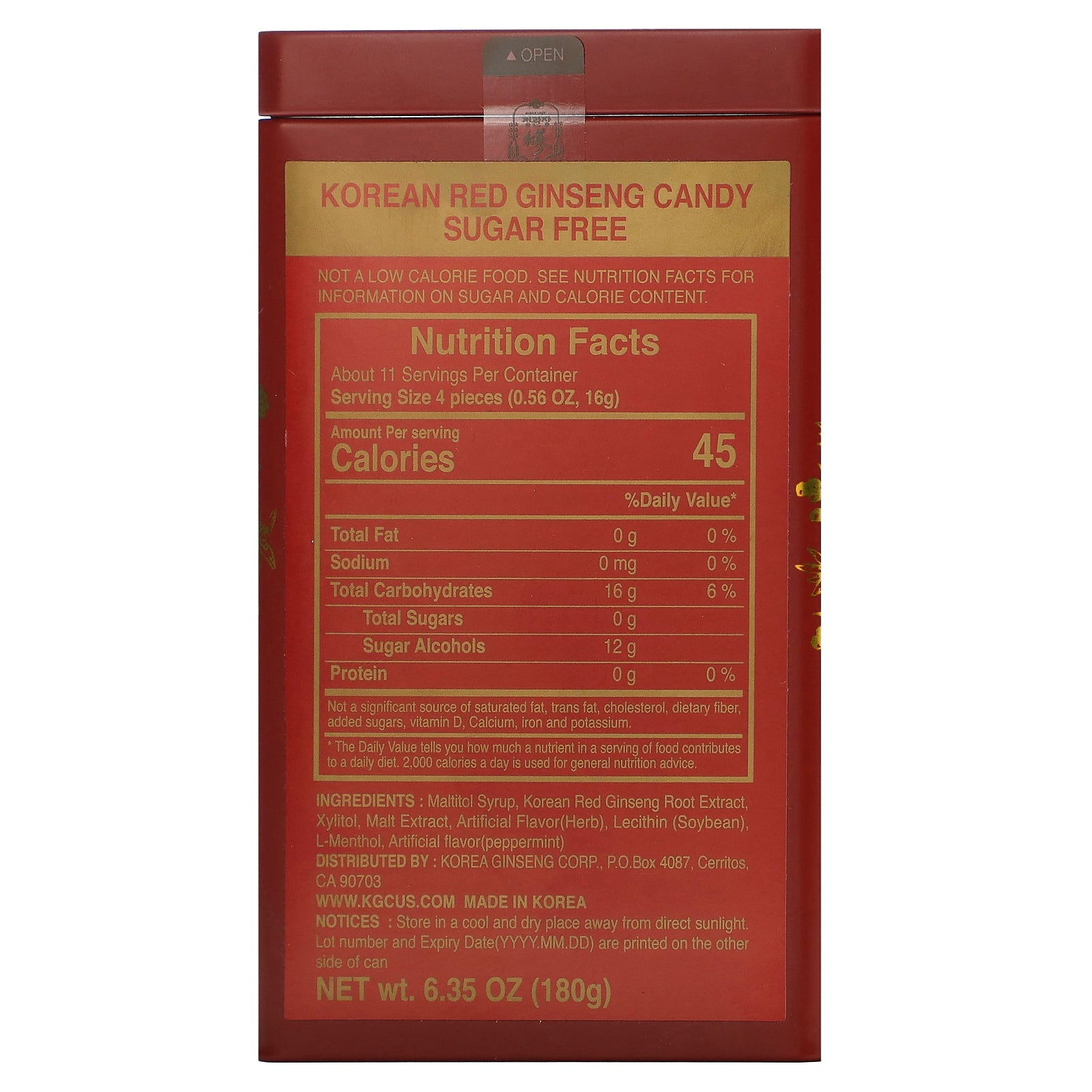 Foto 2 | Ginseng Rojo Coreano Candy Cheongkwanjang Renesse 180 G - Venta Internacional.