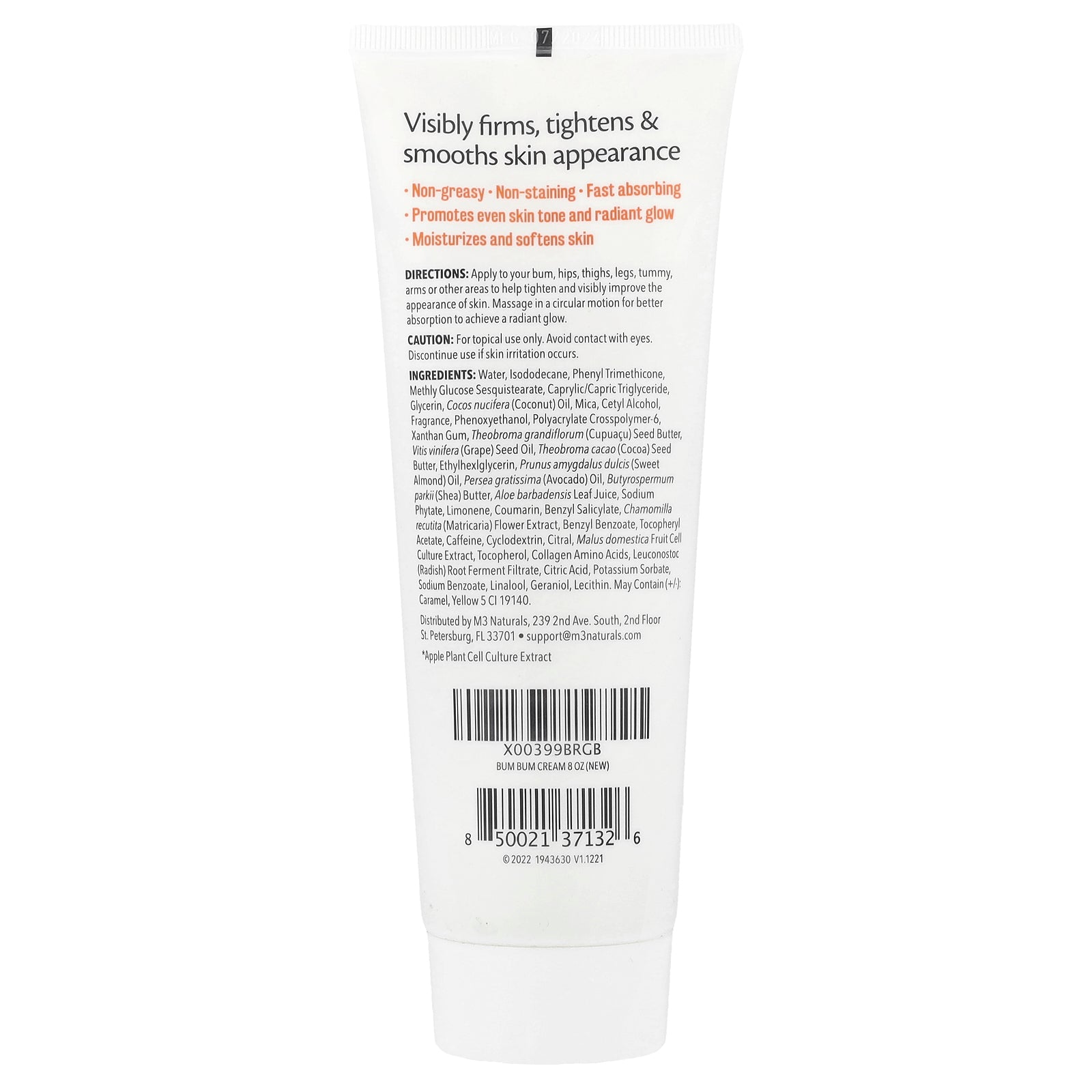 Foto 3 pulgar | Crema Hidratante M3 Naturals Bum Bum Tropical Vanilla 237ml - Venta Internacional.
