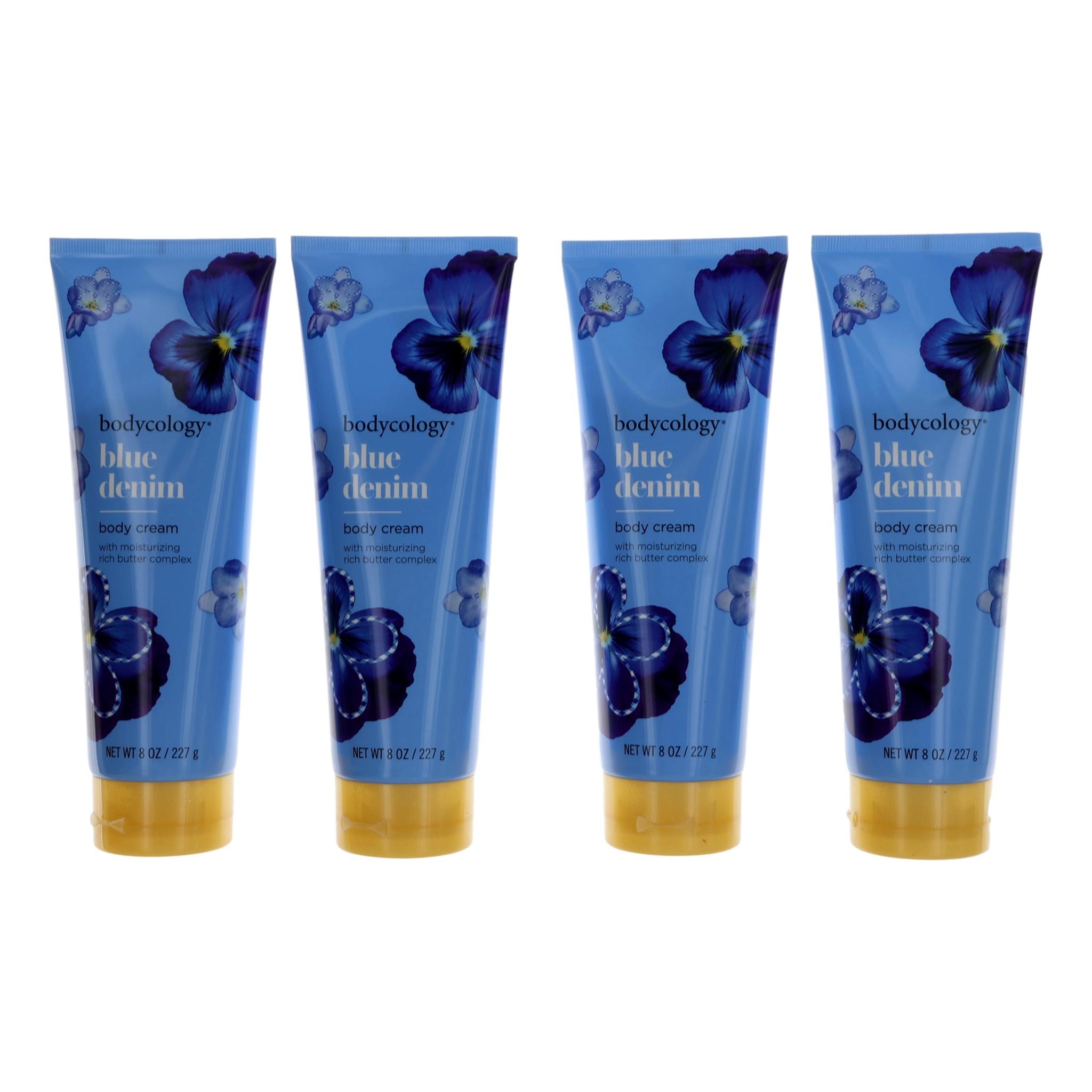 Crema Corporal Hidratante Bodycology Blue Denim  240 Ml  Paquete De 4 - Venta Internacional.
