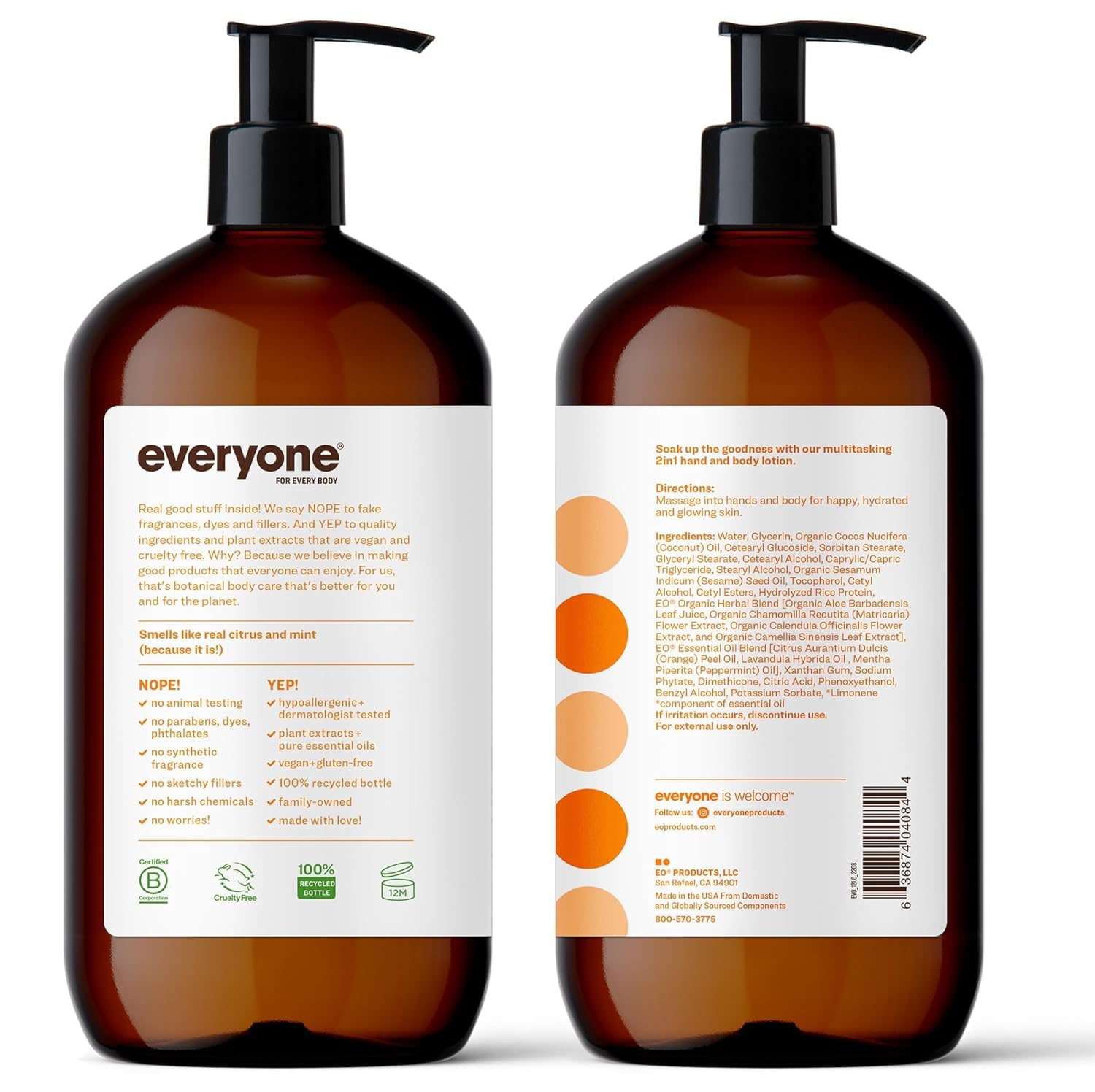 Foto 2 | Loción Para Manos Y Cuerpo Para Todos  Nutritiva  960 Ml  Menta Cítrica - Venta Internacional.