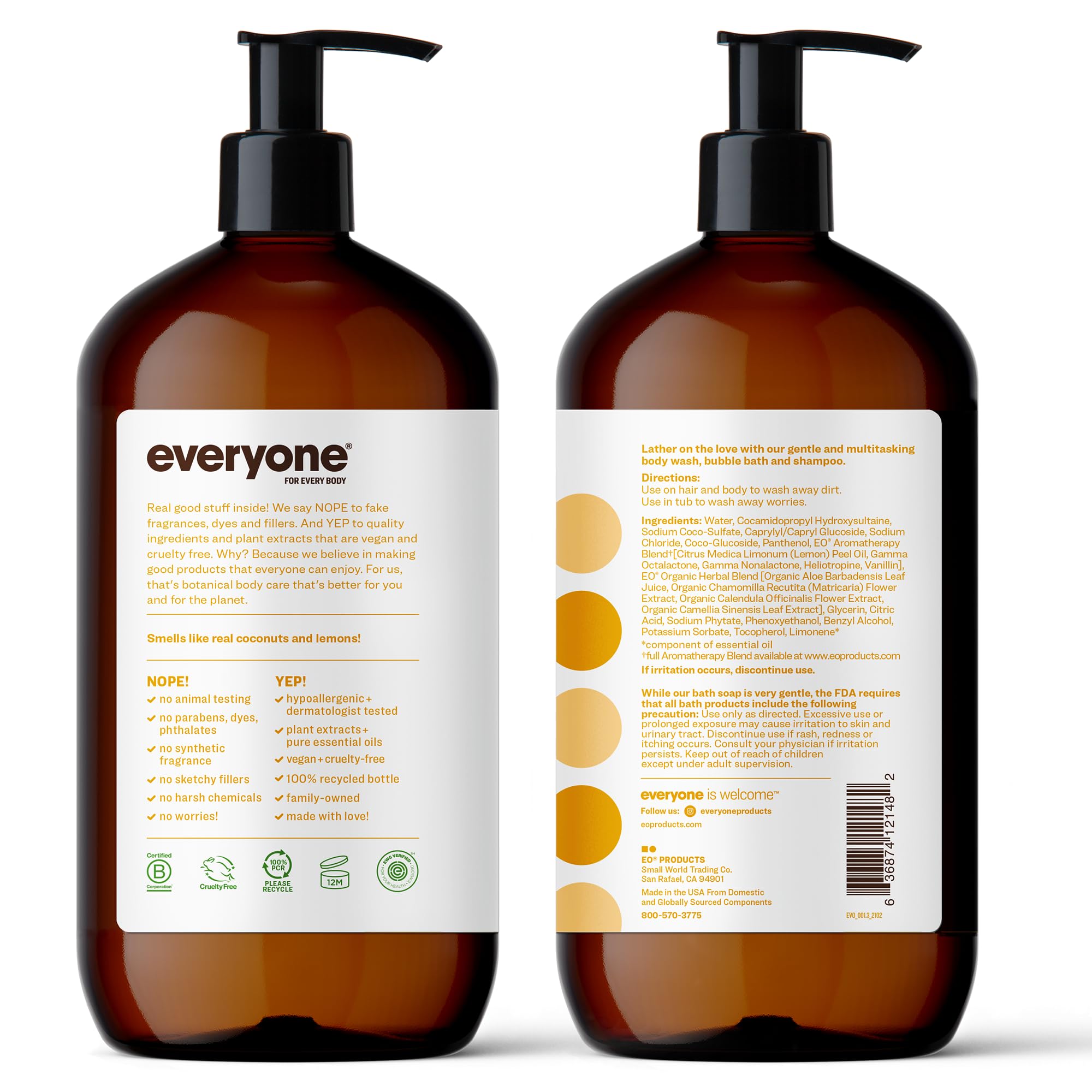 Foto 3 pulgar | Jabón  Gel De Baño  Baño De Burbujas  Champú Everyone 3 En 1  960 Ml - Venta Internacional.