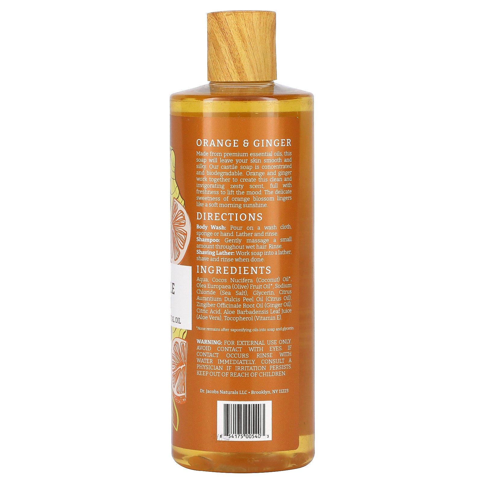 Foto 3 pulgar | Gel De Baño Dr. Jacobs Naturals Rich Castle Orange & Ginger 473 Ml - Venta Internacional.