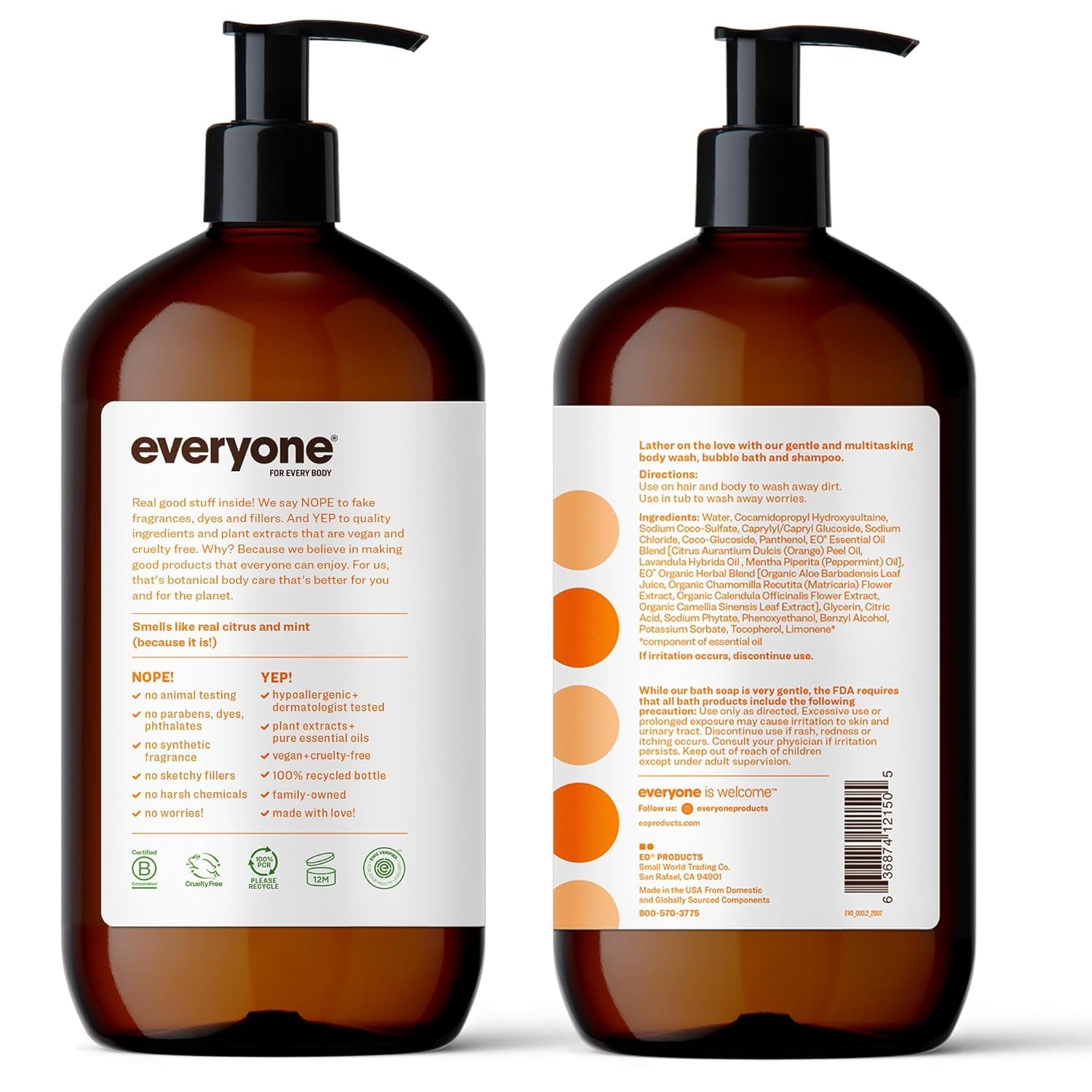 Foto 2 | Jabón  Gel De Baño  Baño De Burbujas  Champú Everyone 3 En 1  960 Ml - Venta Internacional.