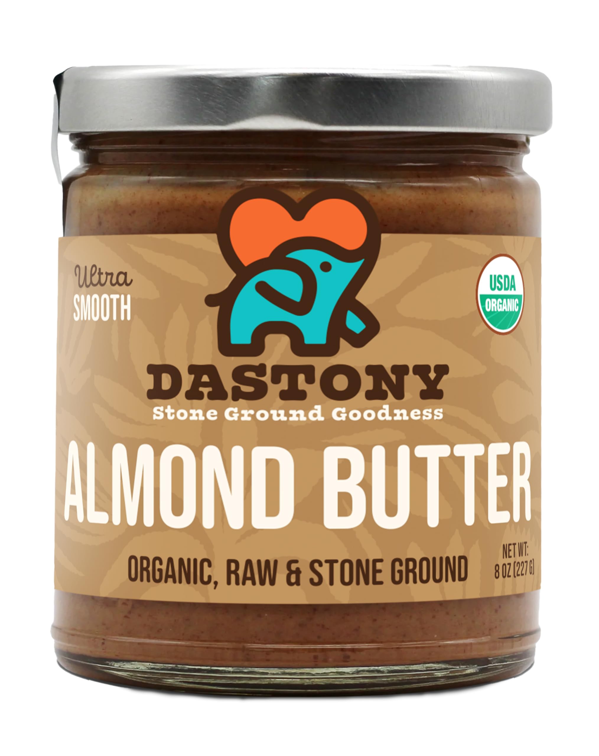Mantequilla De Almendras Dastony Organic Raw  236 Ml  Vegana Paleo Keto - Venta Internacional.