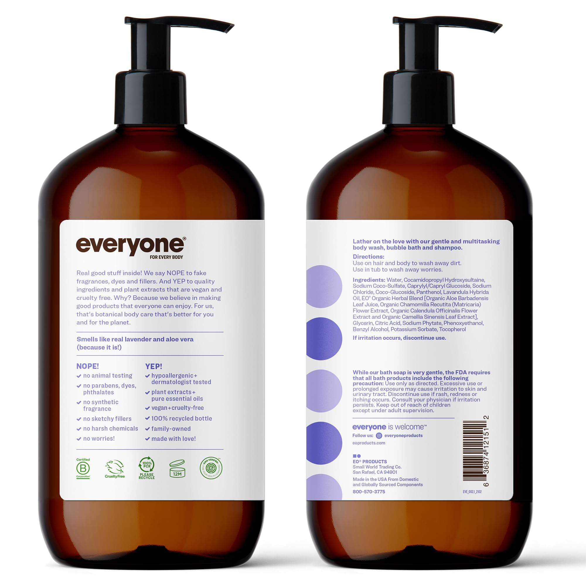 Foto 3 pulgar | Jabón  Gel De Baño  Baño De Burbujas  Champú Everyone 3 En 1  960 Ml - Venta Internacional.