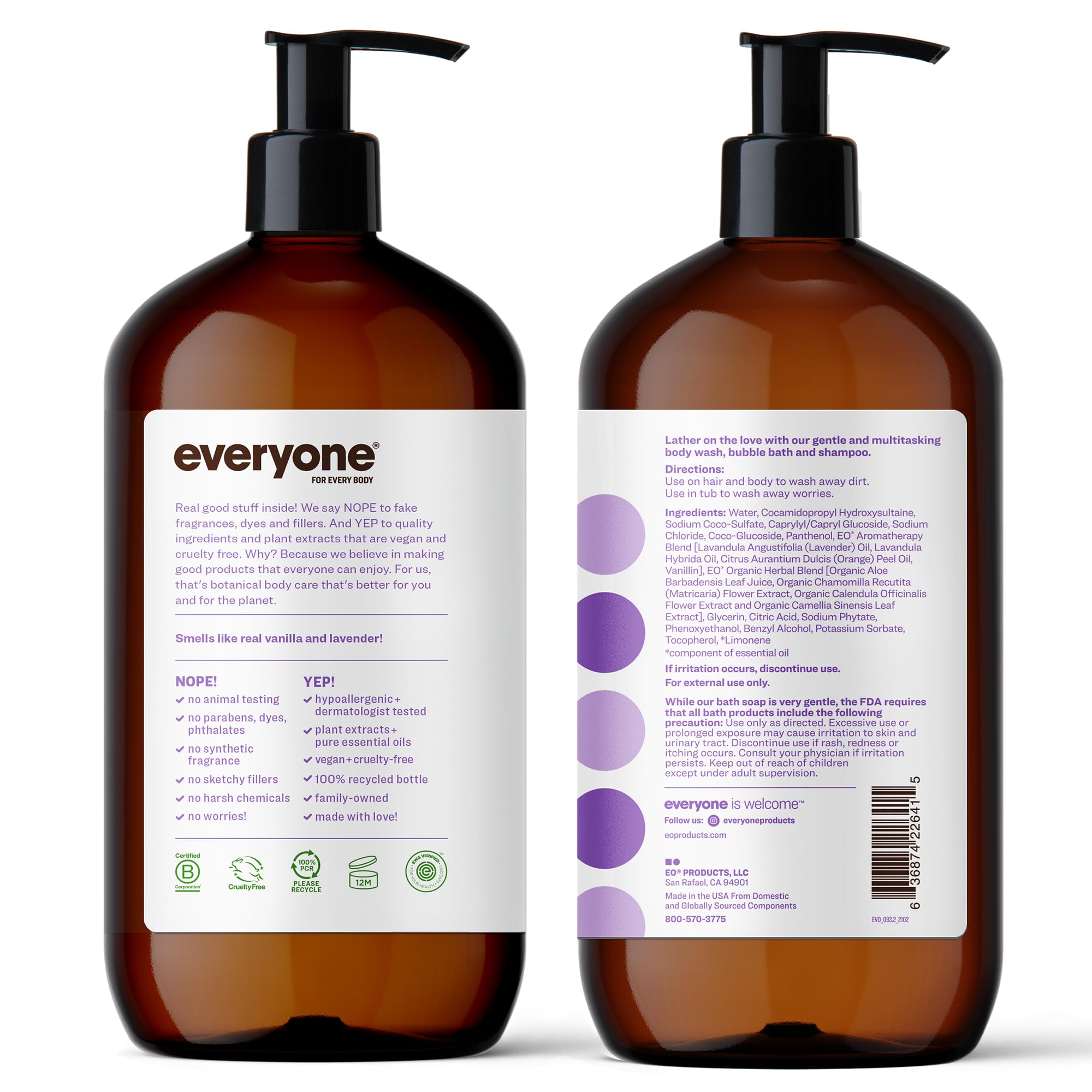 Foto 3 pulgar | Jabón  Gel De Baño  Baño De Burbujas  Champú Everyone 3 En 1  960 Ml - Venta Internacional.