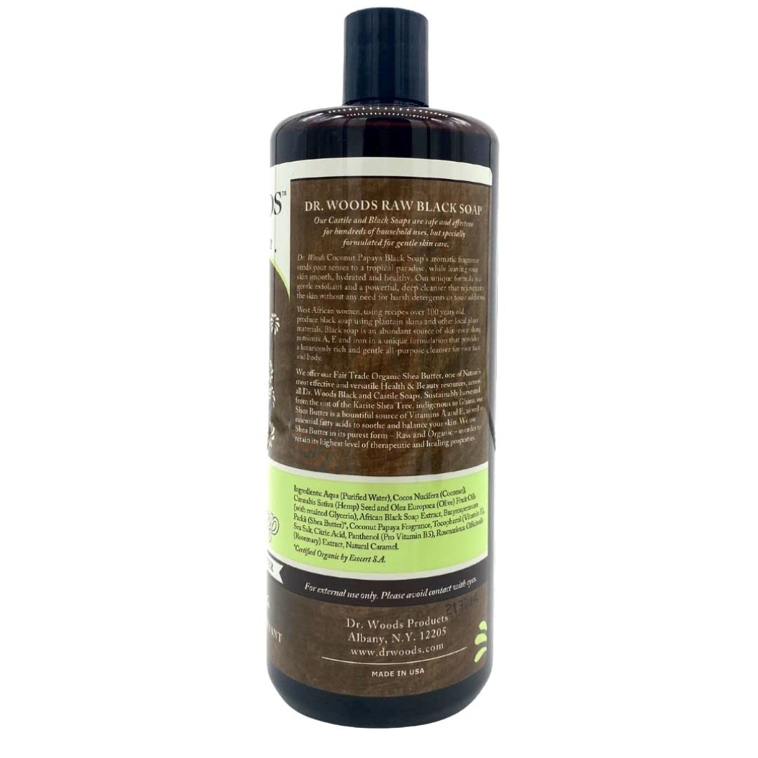 Foto 2 | Jabón Dr. Woods Raw Hidratante Con Coco Negro Y Papaya 960ml - Venta Internacional.