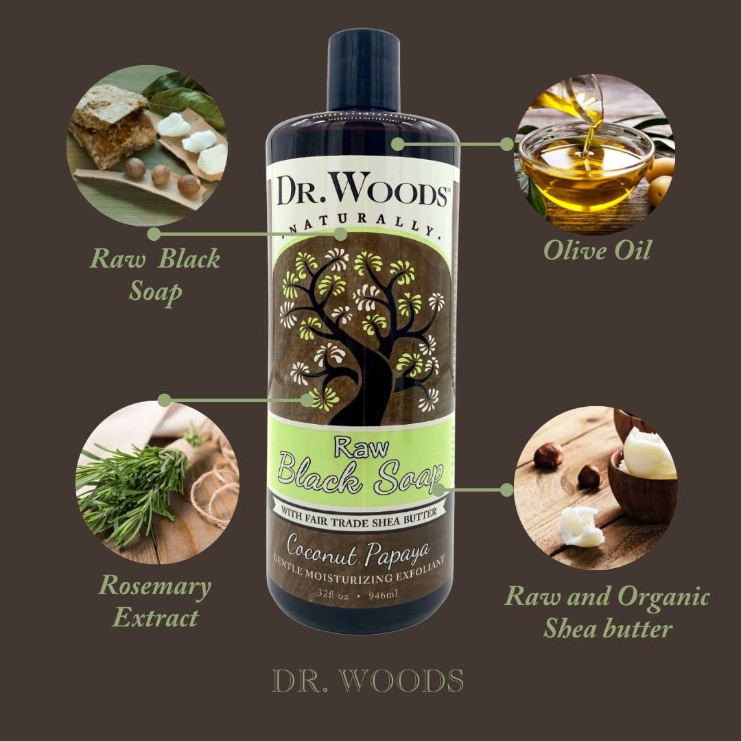 Foto 4 | Jabón Dr. Woods Raw Hidratante Con Coco Negro Y Papaya 960ml - Venta Internacional.