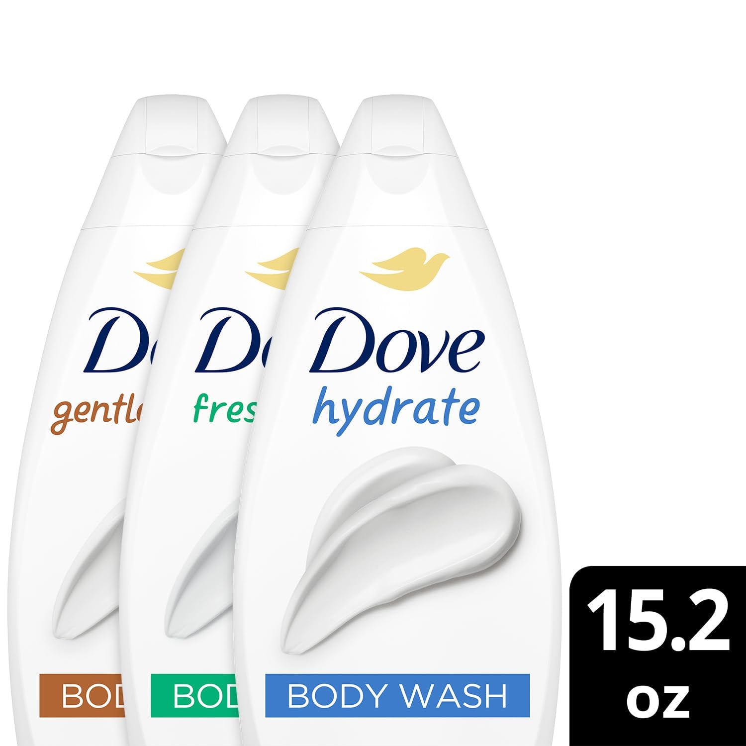Foto 3 | Gel De Baño Dove Variety Hydrate  Paquete De 3 Unidades  Fresh Care  450 Ml - Venta Internacional.