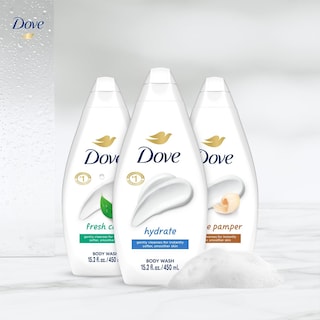 Foto 4 | Gel De Baño Dove Variety Hydrate Paquete De 3 Unidades Fresh Care 450 Ml - Venta Internacional.