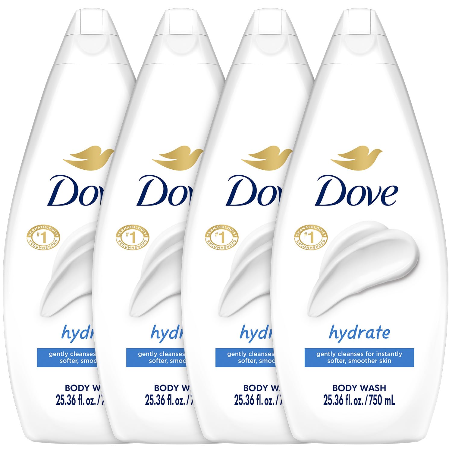 Gel De Baño Dove Hydrate Hidratante  750 Ml  Paquete De 4 - Venta Internacional.