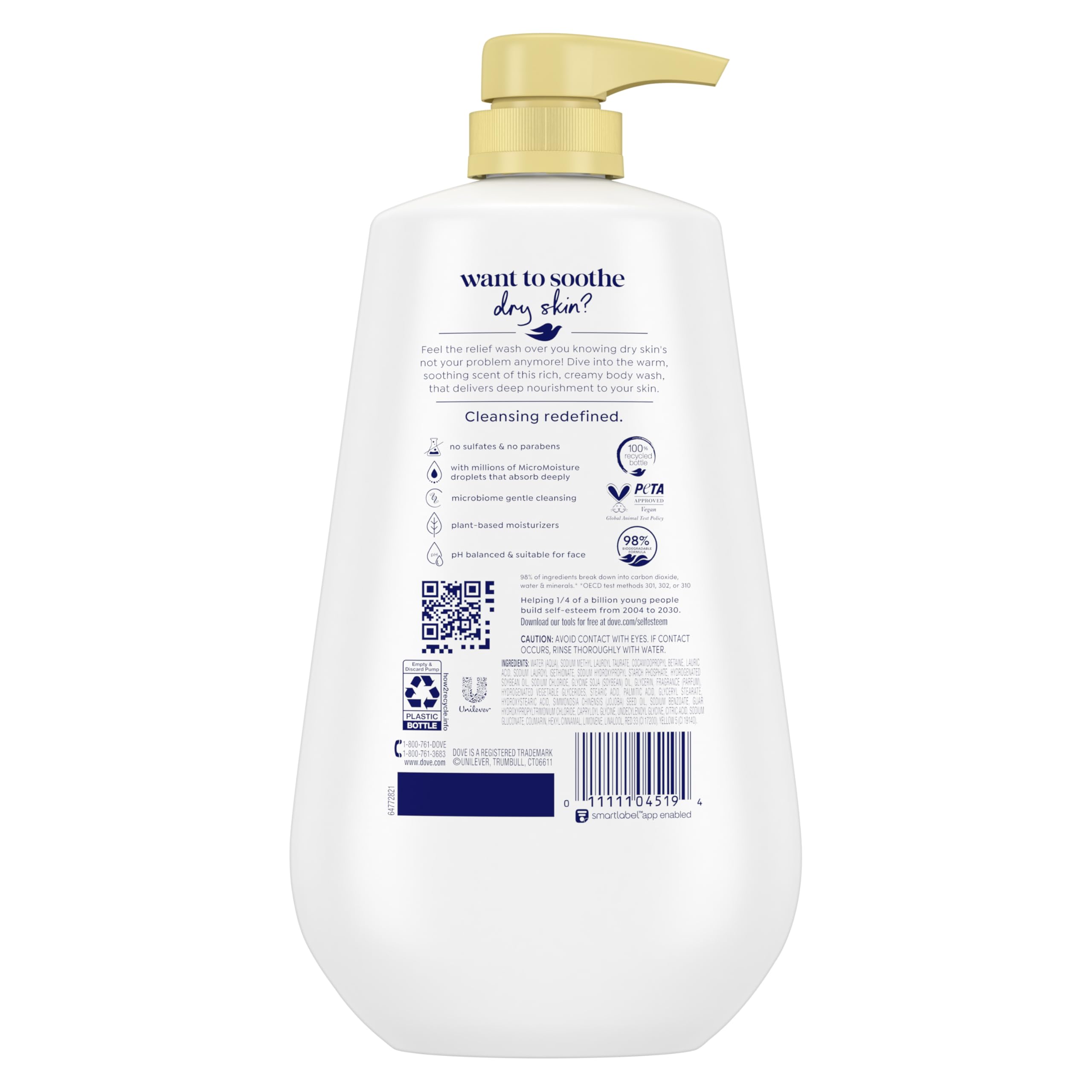 Foto 3 pulgar | Gel De Baño Dove Dryness Relief Con Aceite De Jojoba  900 Ml - Venta Internacional.