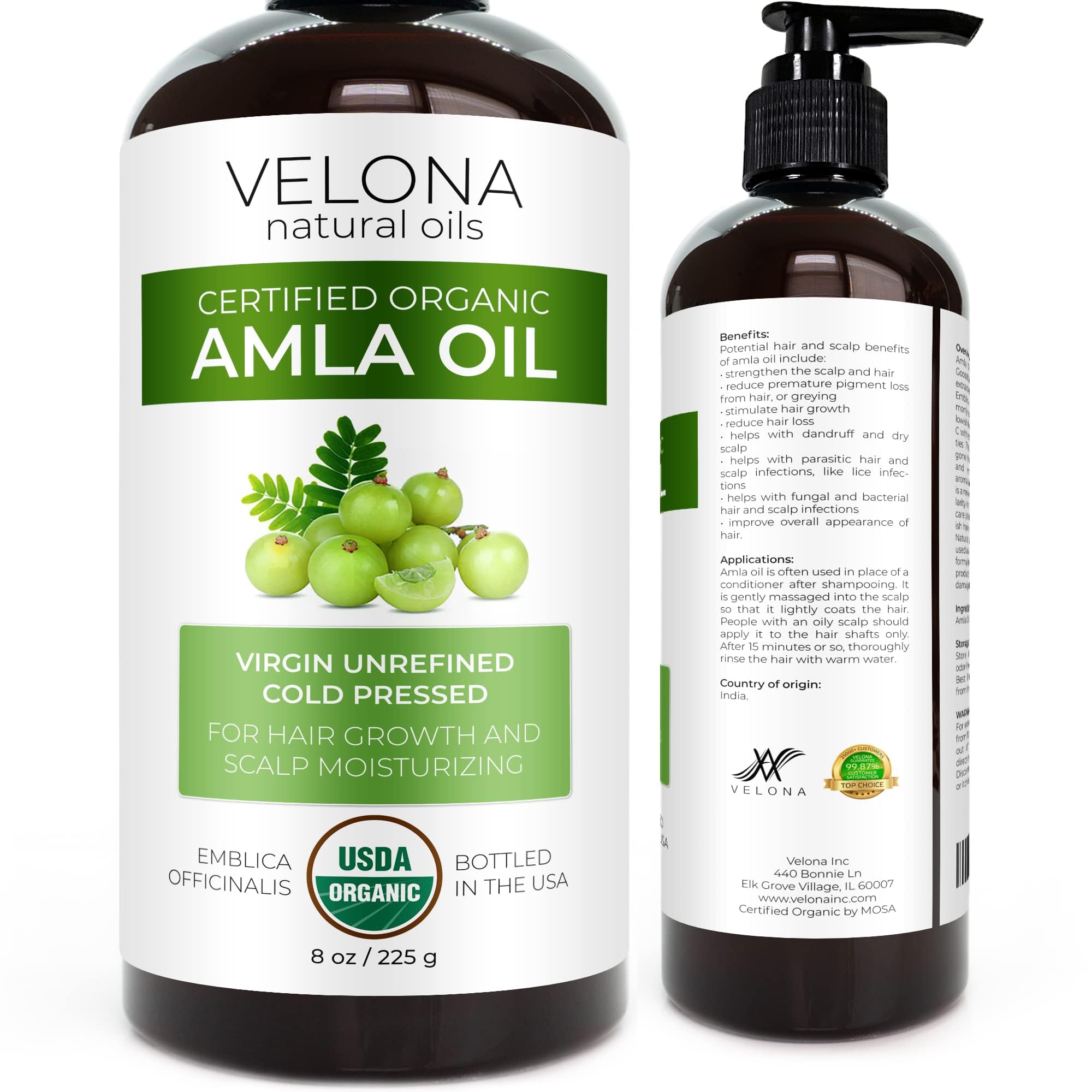 Foto 2 pulgar | Aceite Corporal Velona Amla  240 Ml  Certificado Orgánico Por El Usda - Venta Internacional.