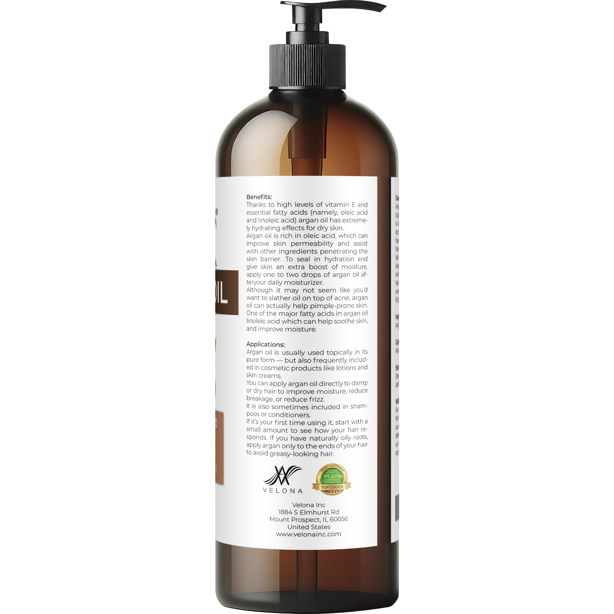Foto 6 pulgar | Aceite Corporal Velona  Aceite De Argán  473 Ml  Aceite De Marruecos  Cuidado Del Cabello Y La Piel - Venta Internaci