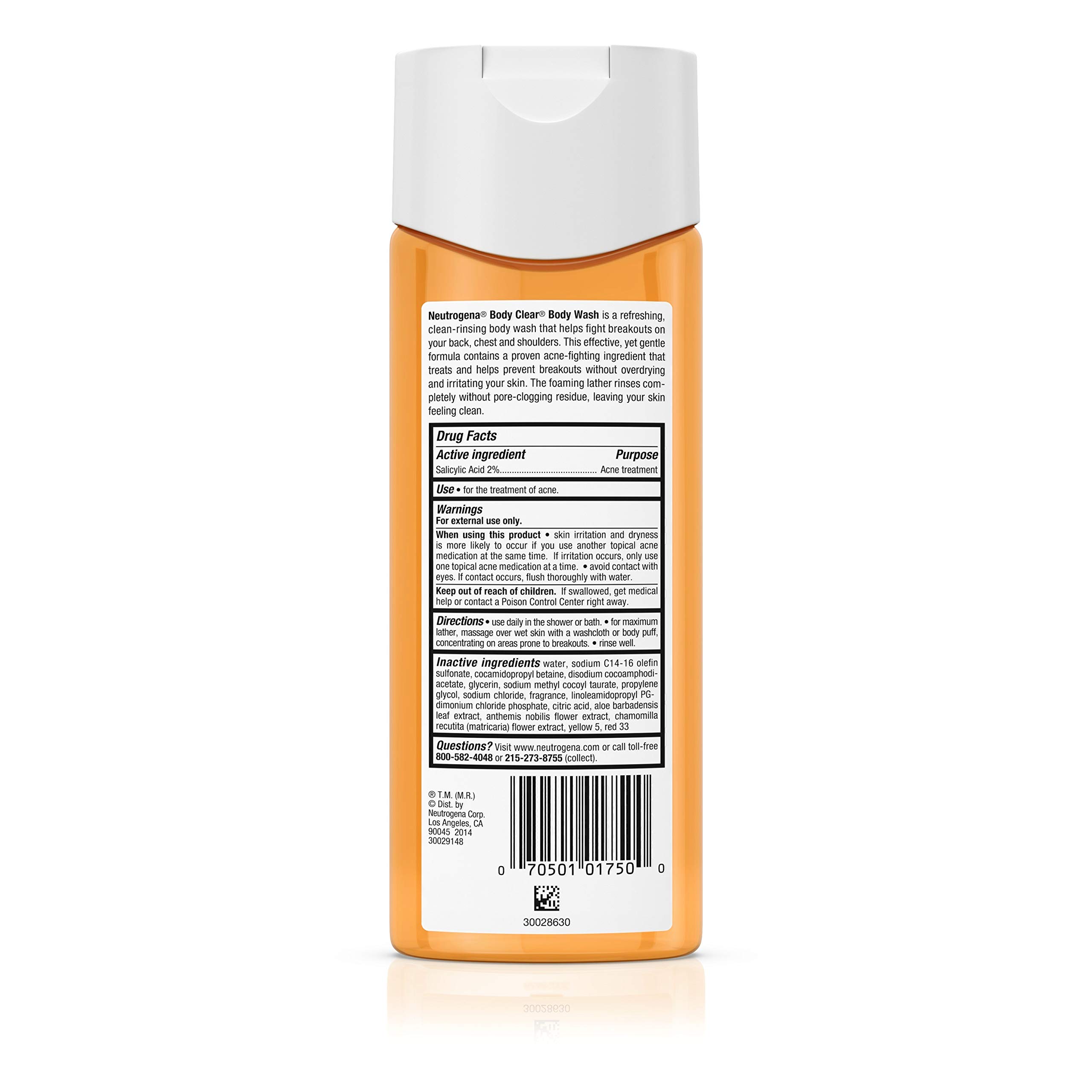 Foto 3 pulgar | Gel De Baño Neutrogena Body Clear 250 Ml Con Ácido Salicílico - Venta Internacional.