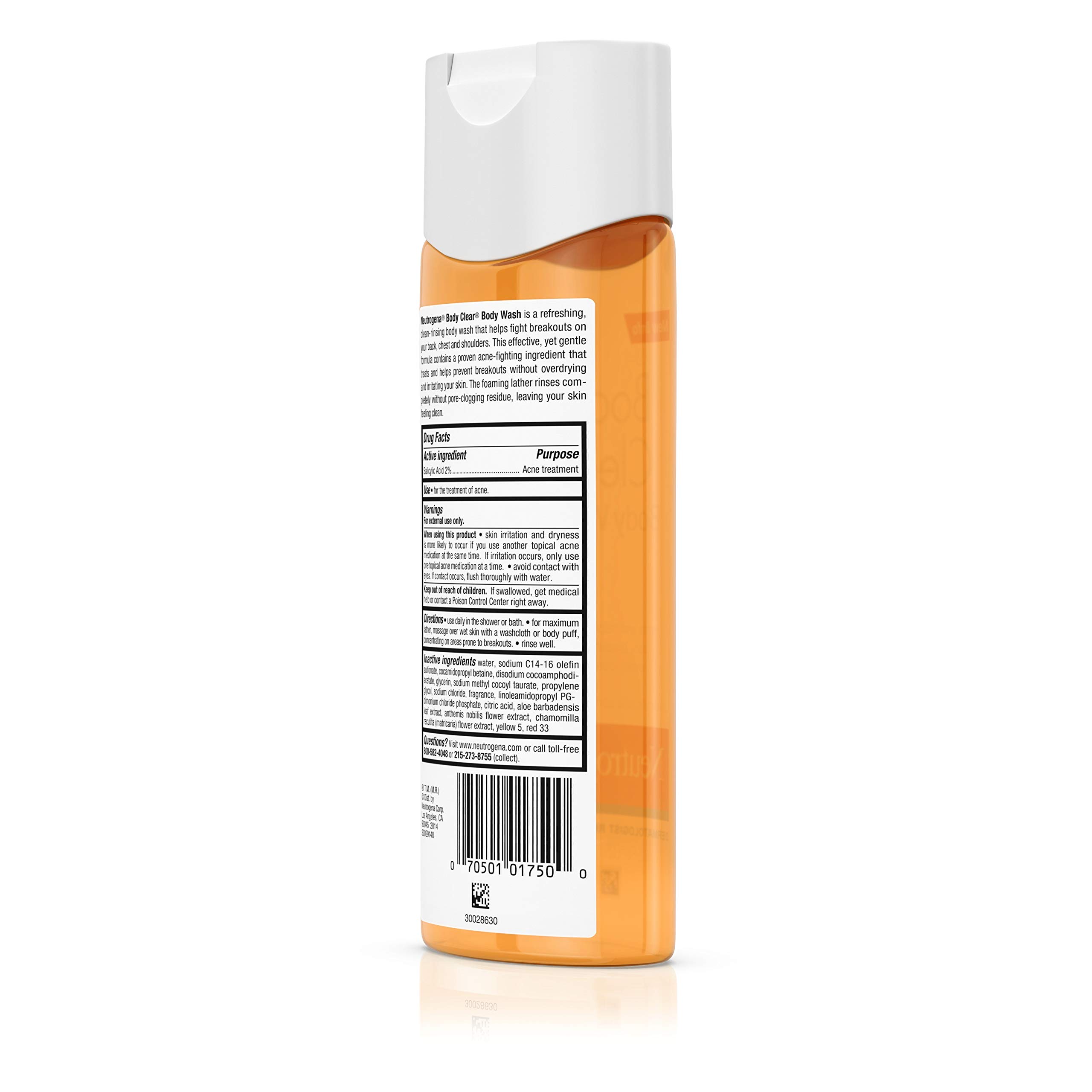 Foto 6 pulgar | Gel De Baño Neutrogena Body Clear 250 Ml Con Ácido Salicílico - Venta Internacional.