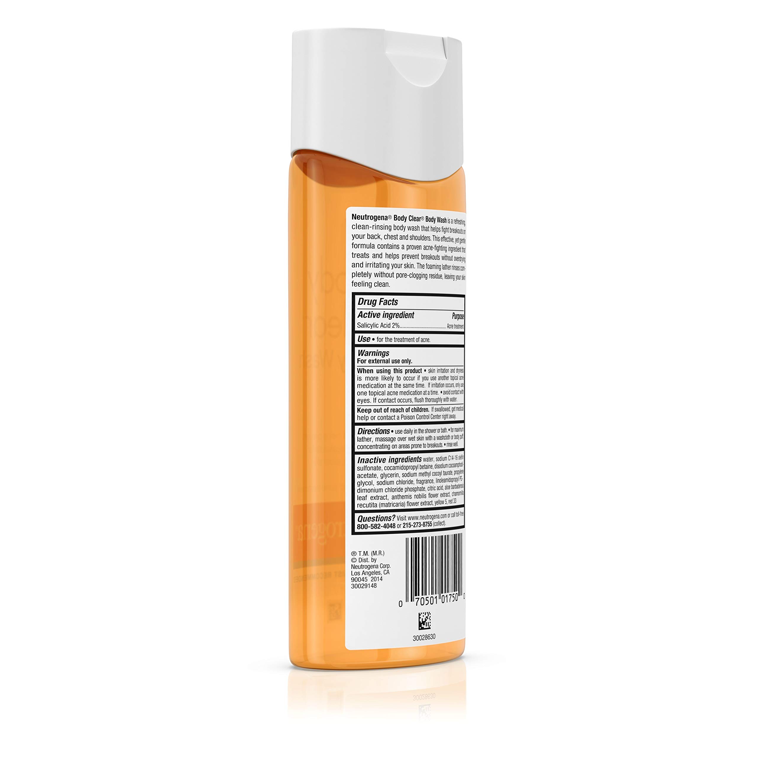 Foto 7 pulgar | Gel De Baño Neutrogena Body Clear 250 Ml Con Ácido Salicílico - Venta Internacional.