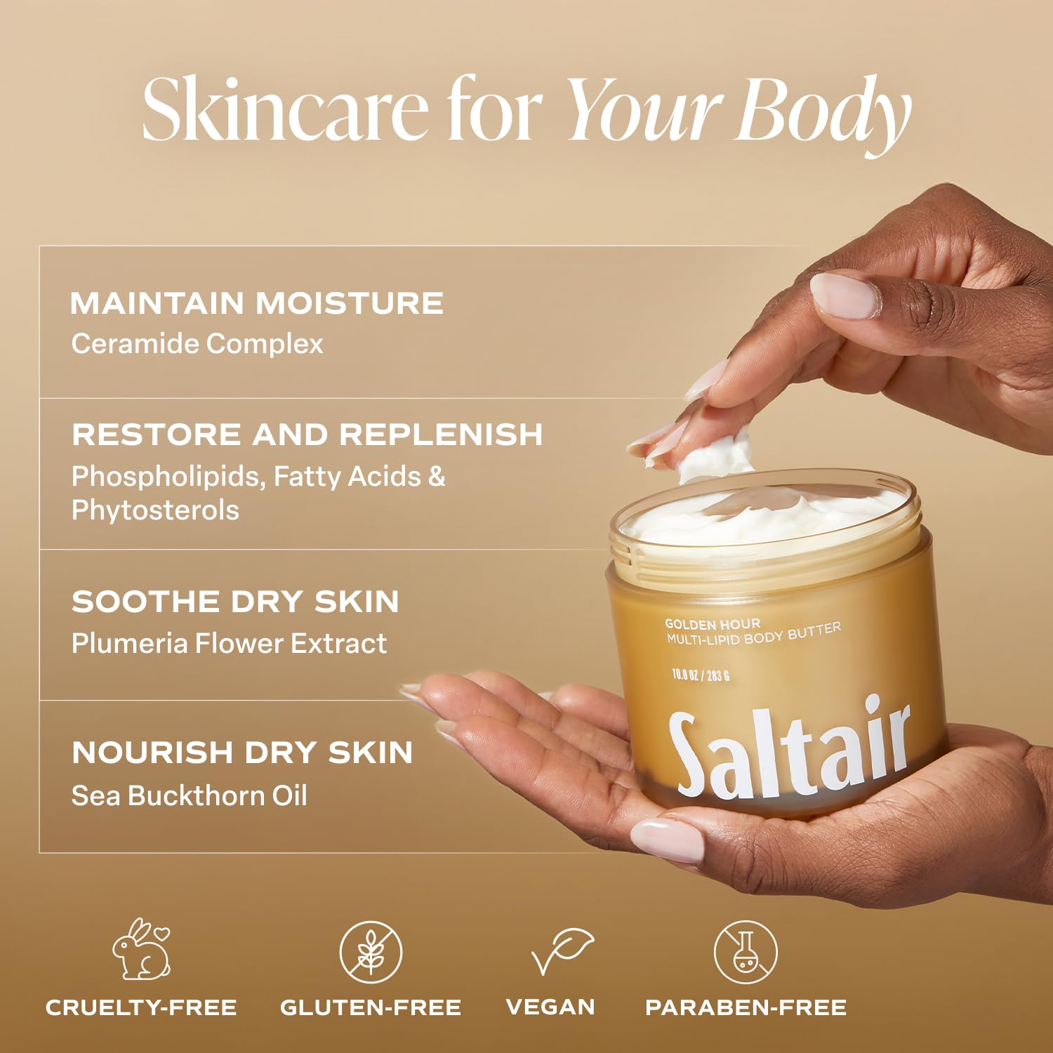 Foto 4 pulgar | Manteca Corporal Saltair Multi-lipid Golden Hour En Tarro De 300 Ml - Venta Internacional.
