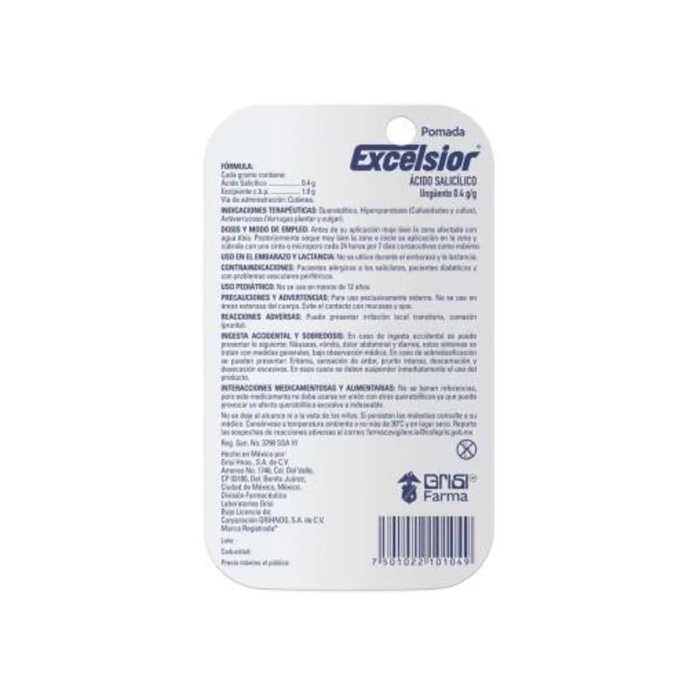 Foto 3 pulgar | Ungüento Excelsior Ácido Salicílico 8 gr
