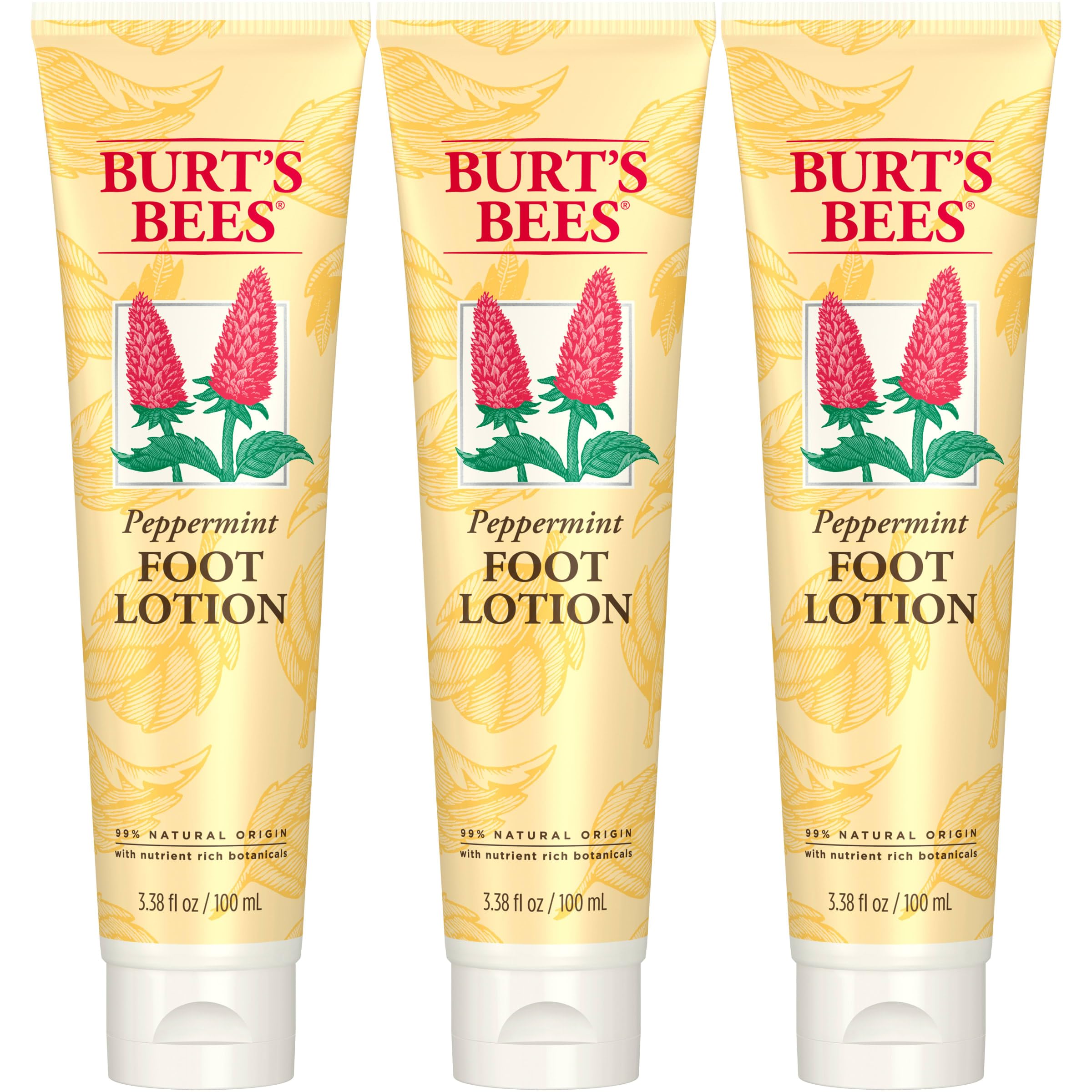 Loción Para Pies Con Menta Burt's Bees, Regalo De Navidad, Paquete De 3 - Venta Internacional.