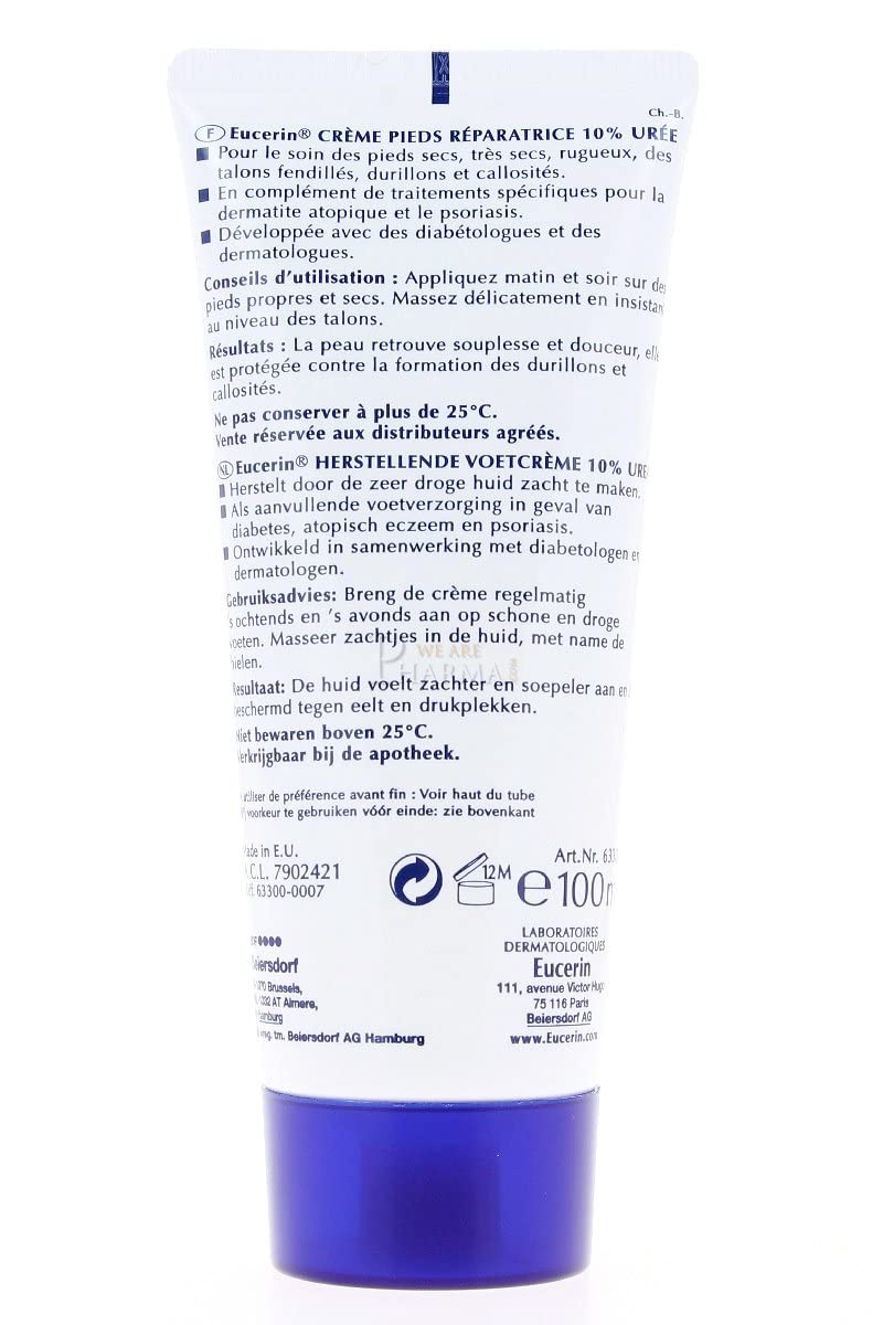 Foto 3 pulgar | Crema para Pies Eucerin Urearepair Plus 10% Urea 100 ml - Venta Internacional