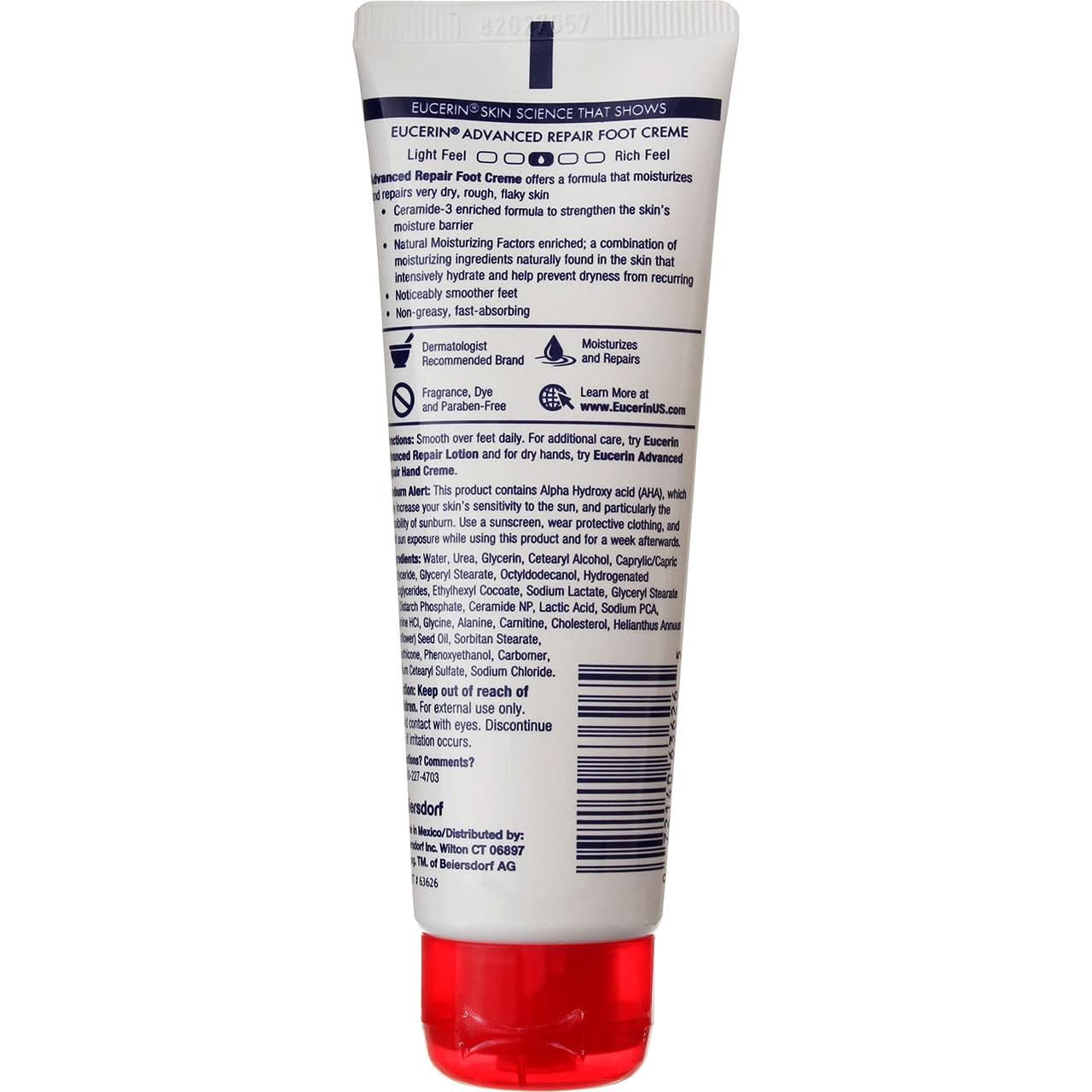 Foto 8 pulgar | Crema Para Pies Eucerin Advanced Repair Light Feel, 90 Ml (paquete De 4) - Venta Internacional.