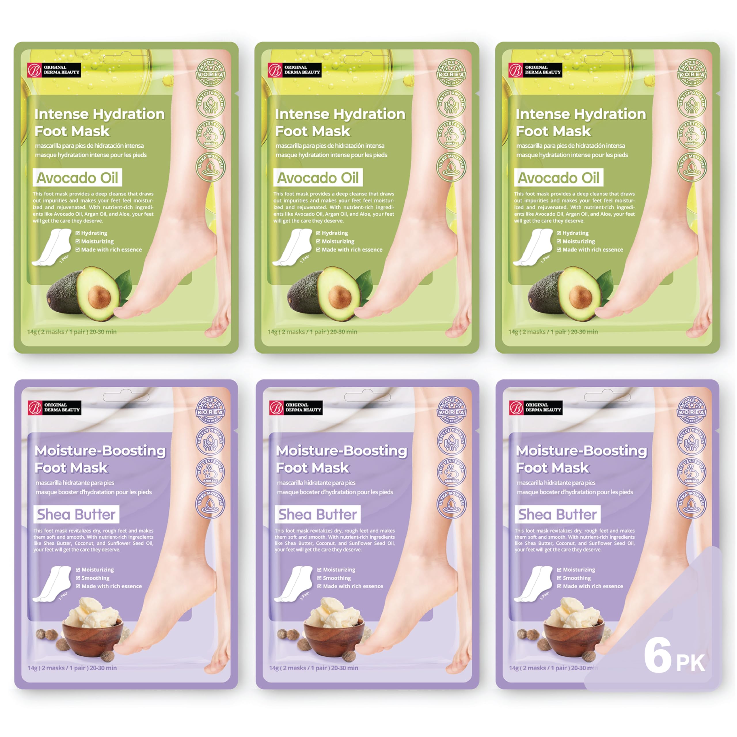 Foto 2 pulgar | Mascarilla Para Pies Innerest Original Derma Beauty, 6 Pares - Venta Internacional.