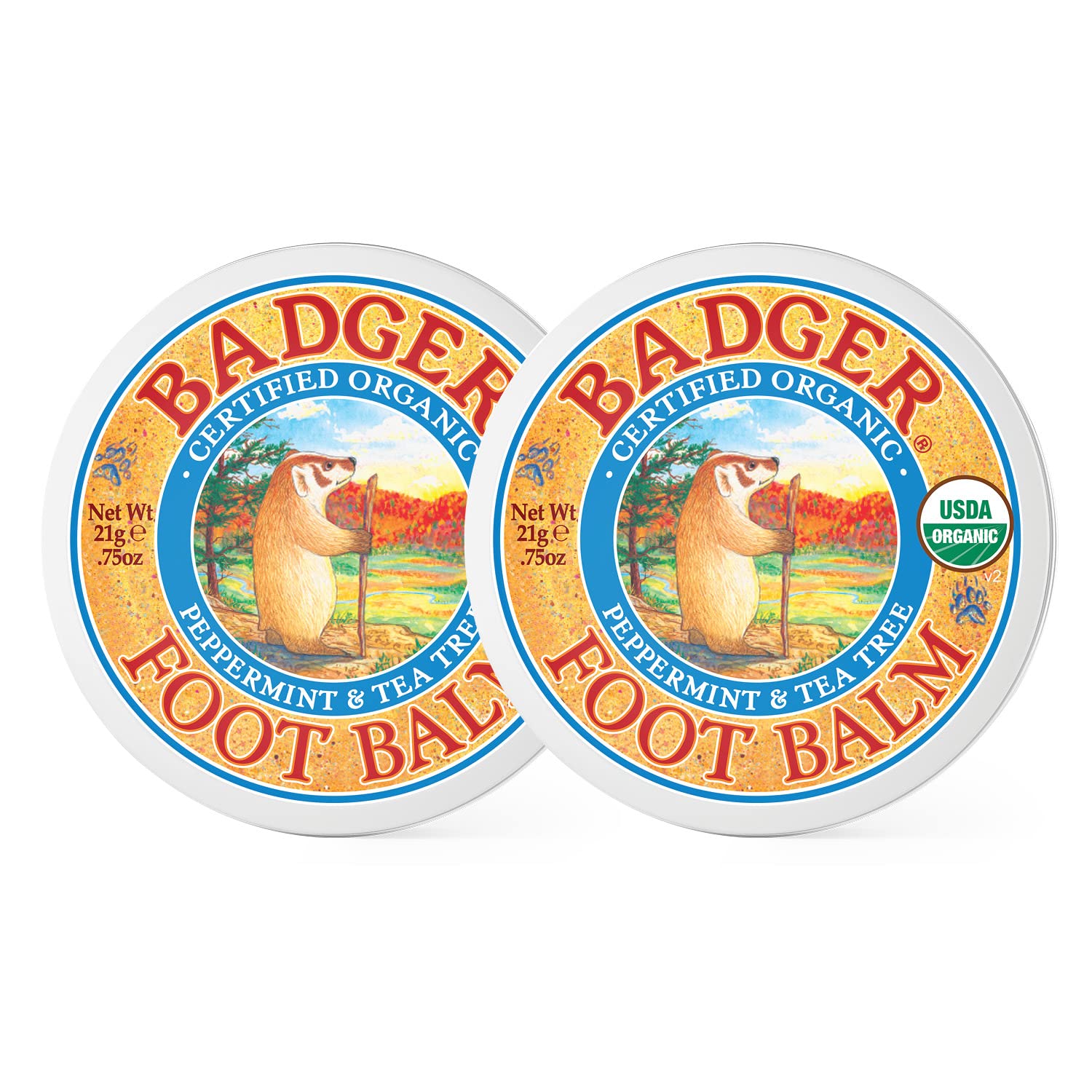 Foto 1 | Bálsamo Para Pies Badger 100% Orgánico Para Talones Secos Y Agrietados, Paquete De 2 Ml - Venta Internacional.