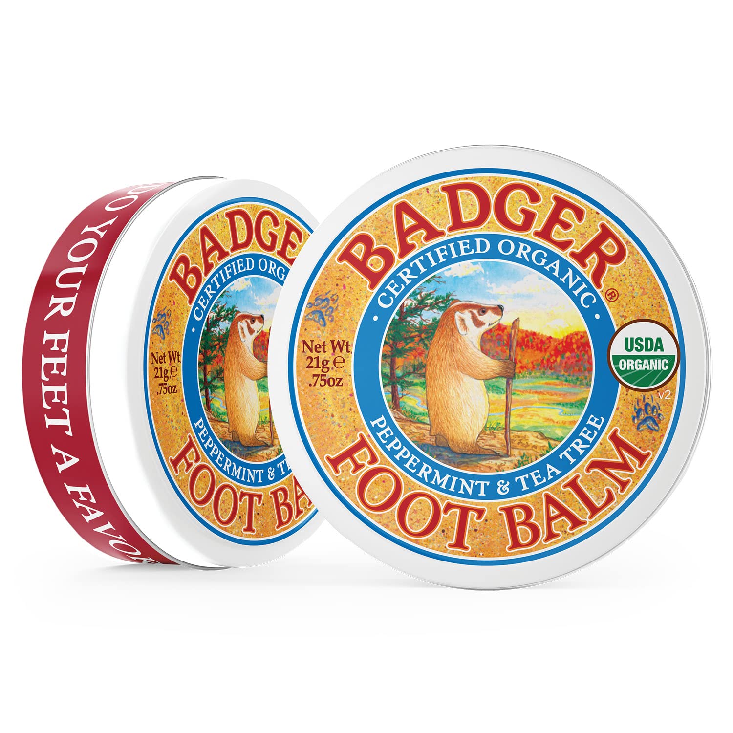 Foto 4 pulgar | Bálsamo Para Pies Badger 100% Orgánico Para Talones Secos Y Agrietados, Paquete De 2 Ml - Venta Internacional.