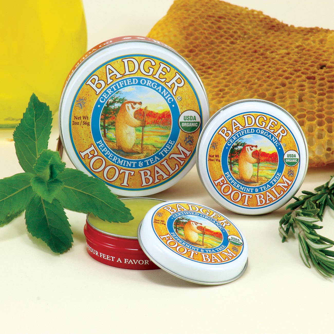 Foto 7 | Bálsamo Para Pies Badger 100% Orgánico Para Talones Secos Y Agrietados, Paquete De 2 Ml - Venta Internacional.