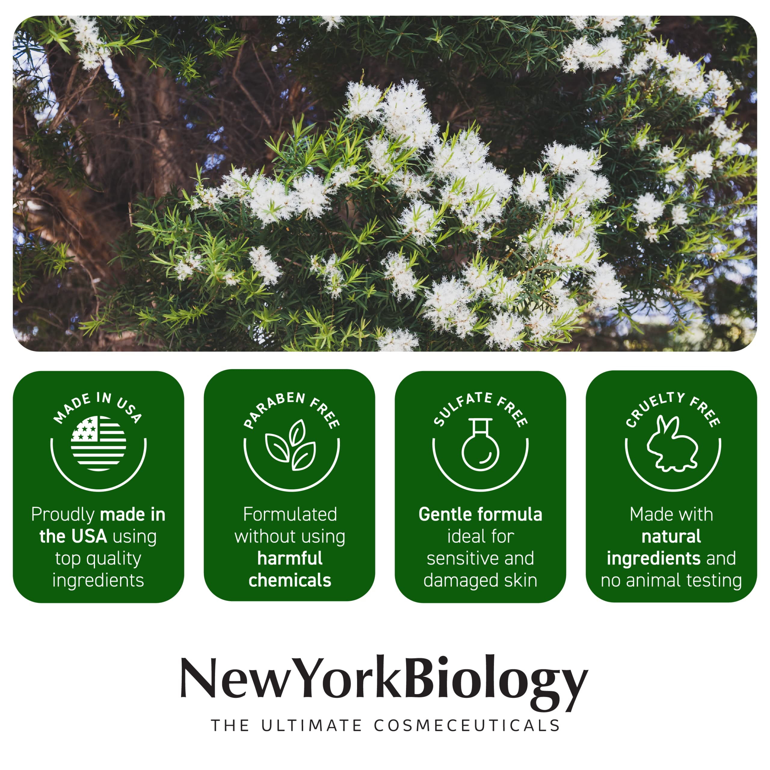 Foto 7 pulgar | Crema Para Pies New York Biology, Aceite De Árbol De Té, 240 Ml, Para Pies Secos - Venta Internacional.