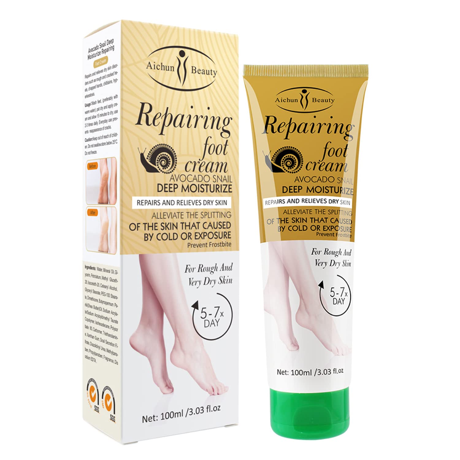 Crema De Pies Aichun Beauty Reparadora Con Forma De Caracol De Aguacate, 100 Ml - Venta Internacional.