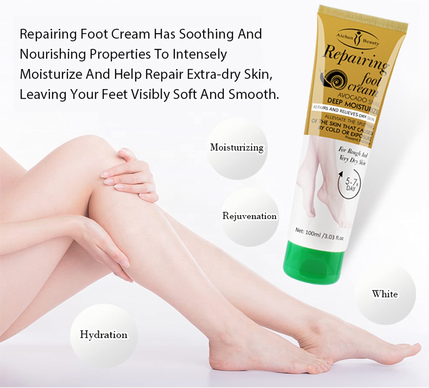 Foto 2 | Crema De Pies Aichun Beauty Reparadora Con Forma De Caracol De Aguacate, 100 Ml - Venta Internacional.