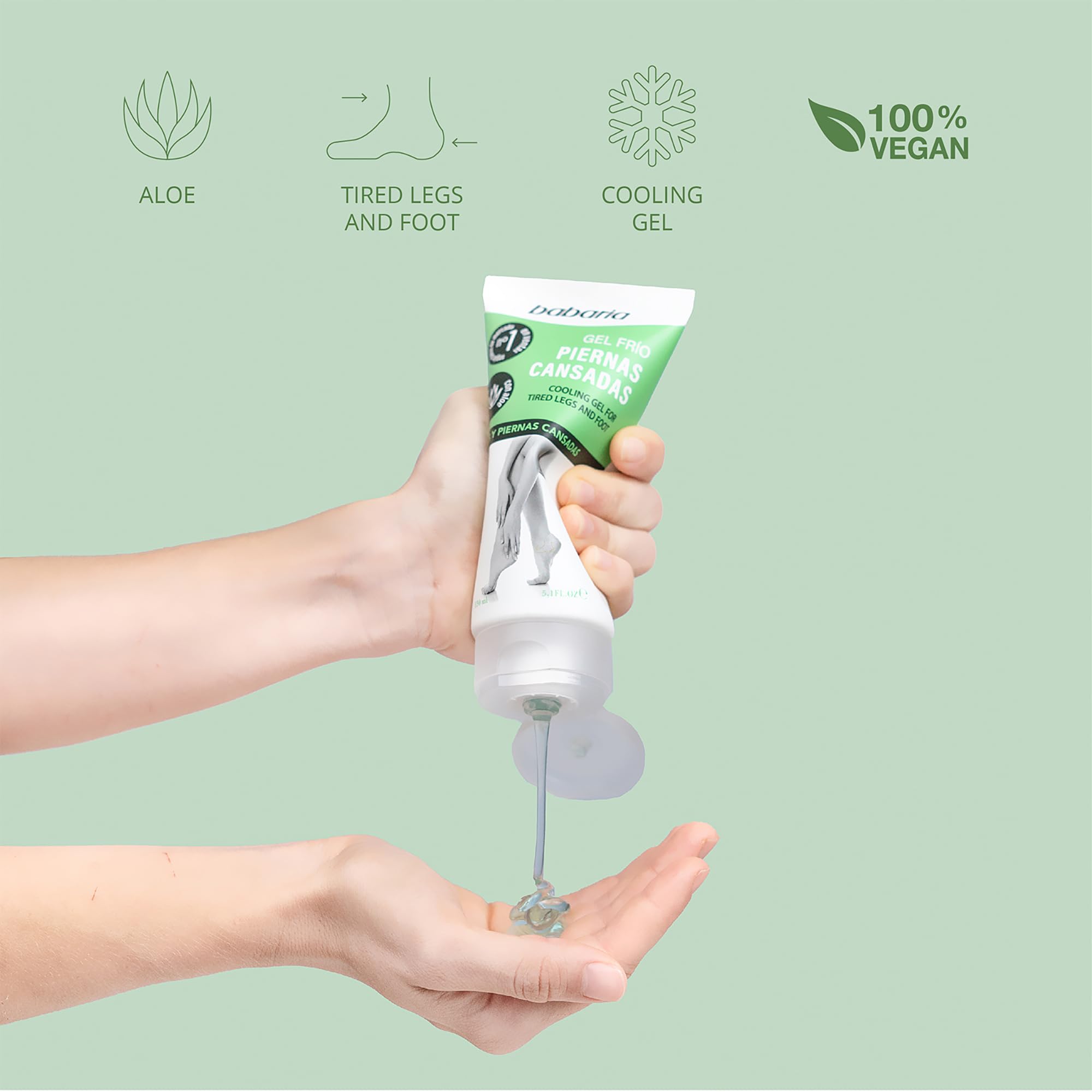 Foto 2 | Gel Refrescante Babaria Para Piernas Y Pies Con Aceite De Ricino Y Aloe - Venta Internacional.