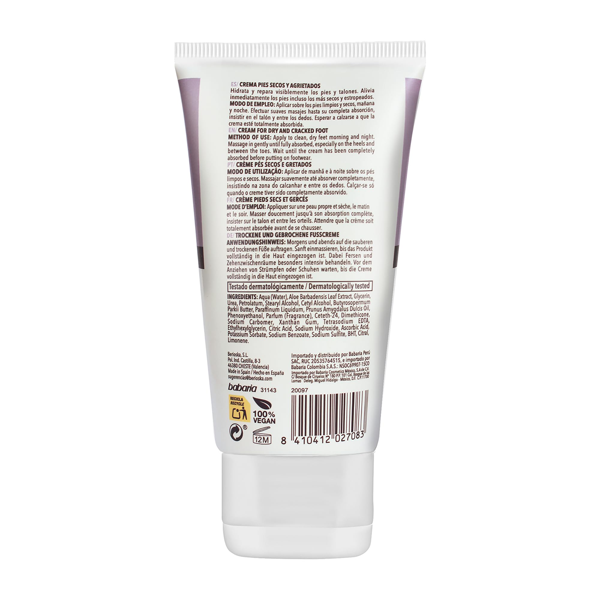 Foto 7 pulgar | Crema Hidratante Babaria Dry Feet Con Aloe Vera  3 Unidades - Venta Internacional.