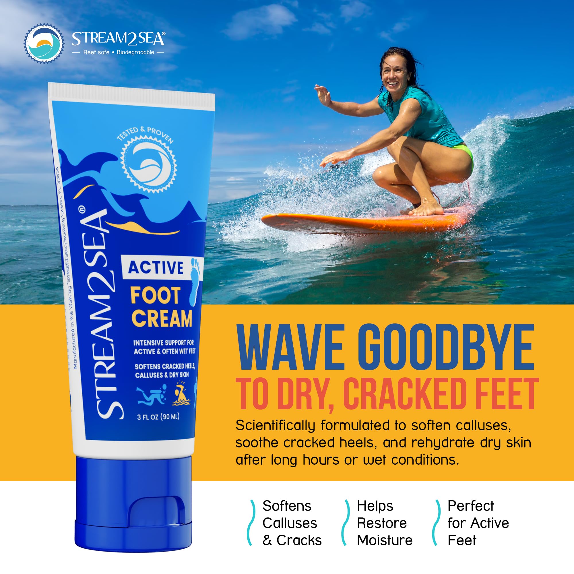 Foto 3 pulgar | Crema Para Pies Stream 2 Sea Active Intensive Support 90 Ml - Venta Internacional.