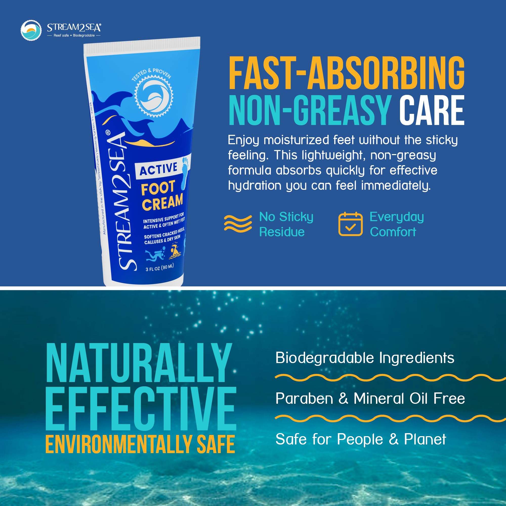 Foto 5 pulgar | Crema Para Pies Stream 2 Sea Active Intensive Support 90 Ml - Venta Internacional.