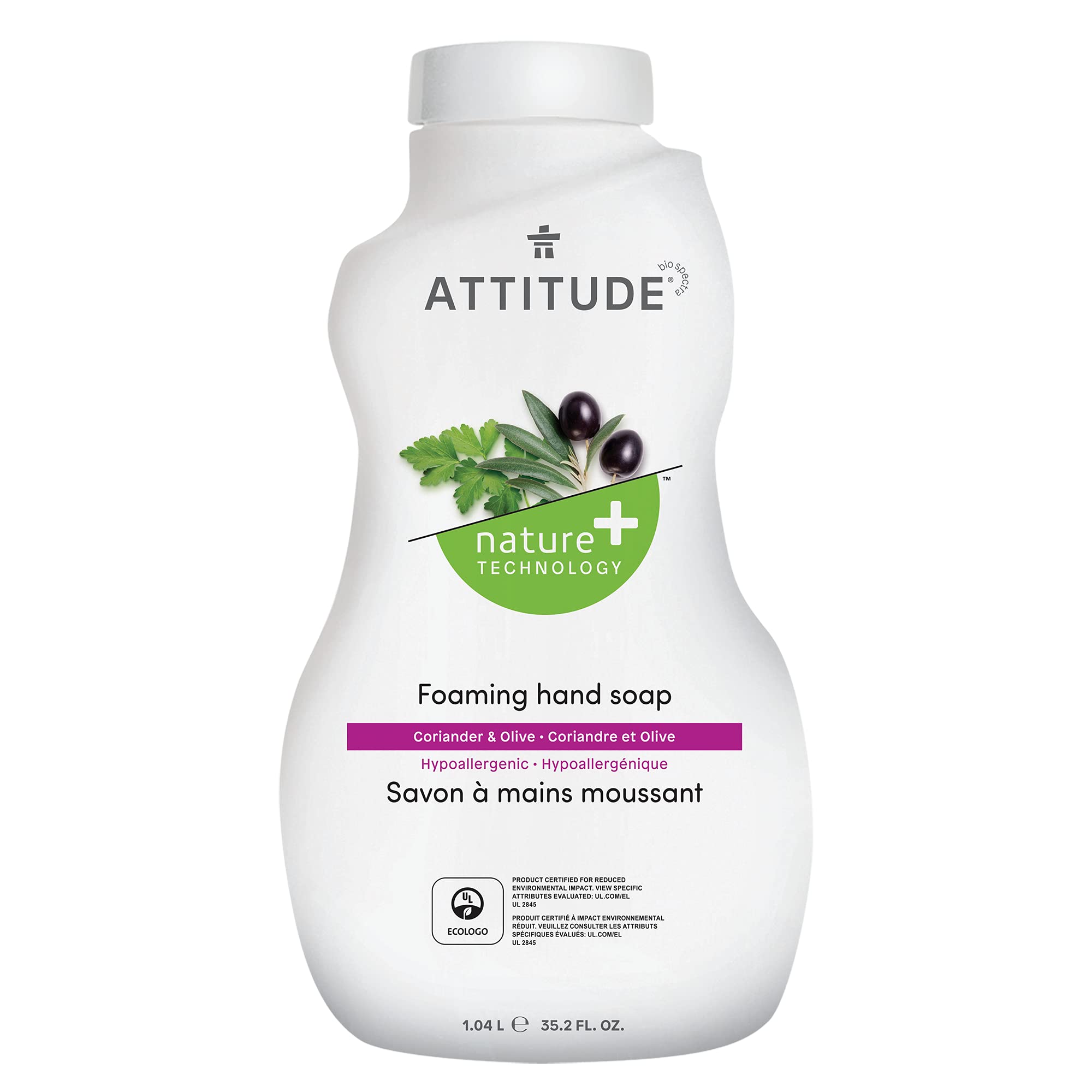 Jabón de Manos Attitude Foaming Cilantro & Olive 1l Vegan - Venta Internacional