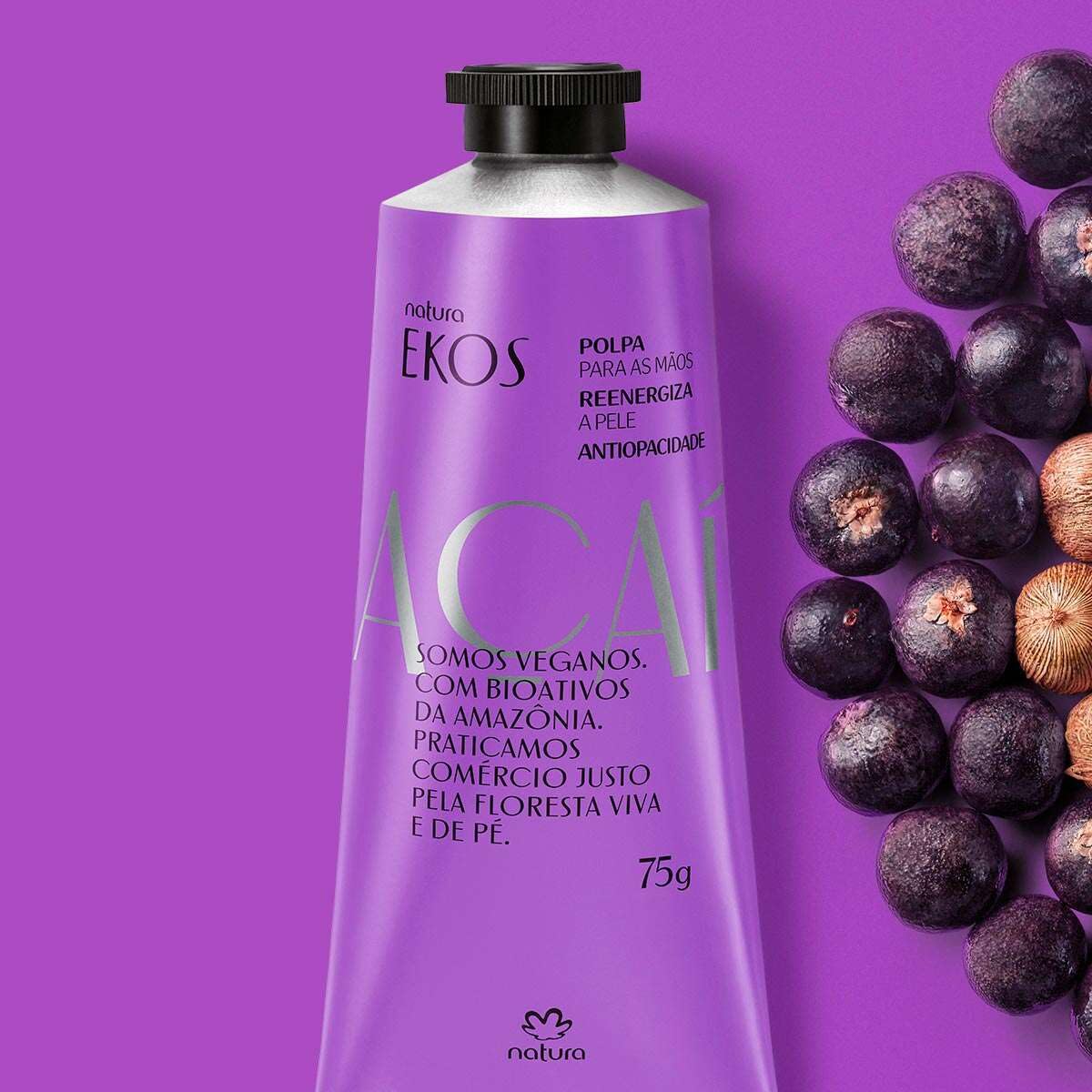 Foto 2 | Pulpa Hidratante Para Manos Natura Ekos Acai 75g - Venta Internacional.