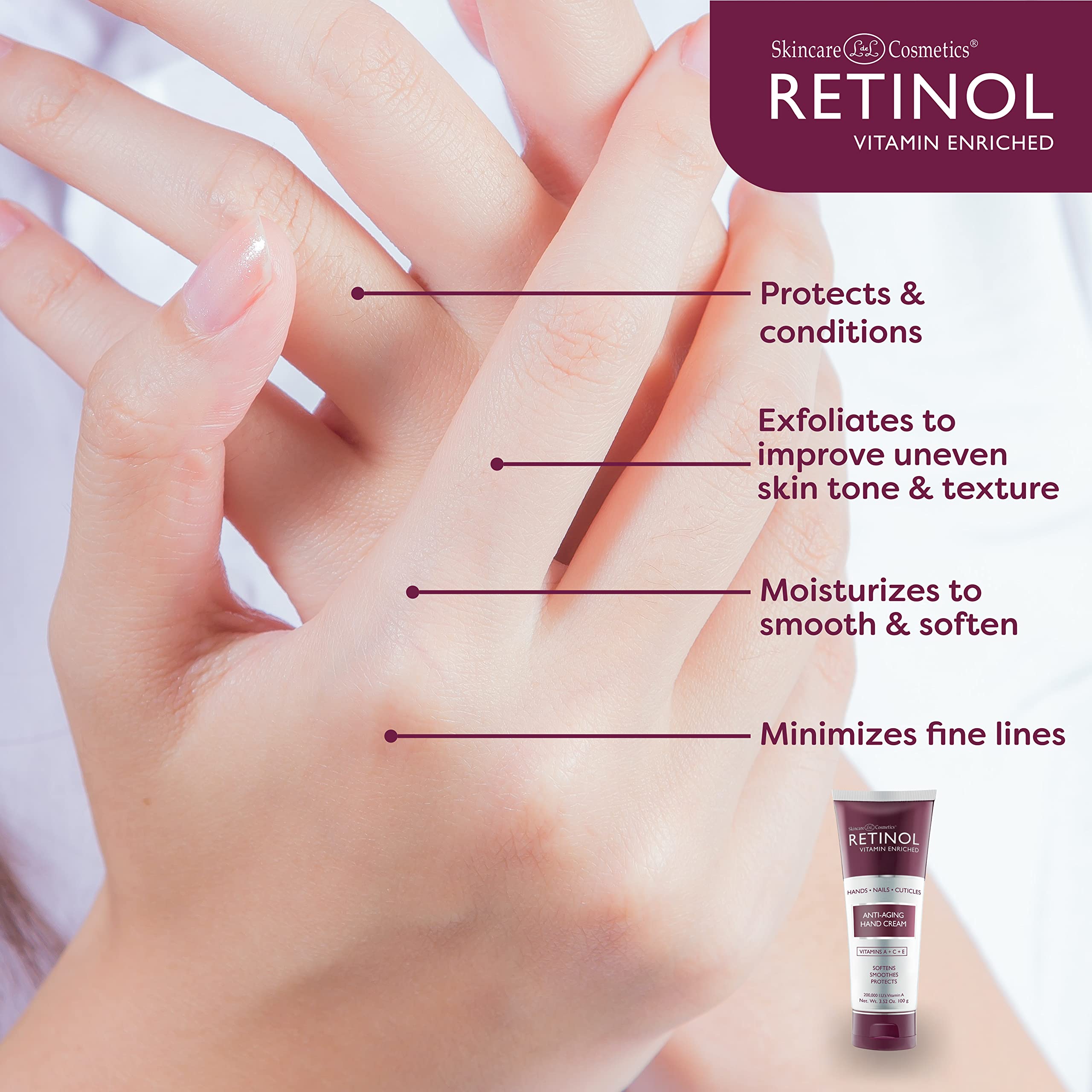 Foto 5 pulgar | Crema De Manos Skincare Ldel Cosmetics Retinol Antiedad - Venta Internacional.