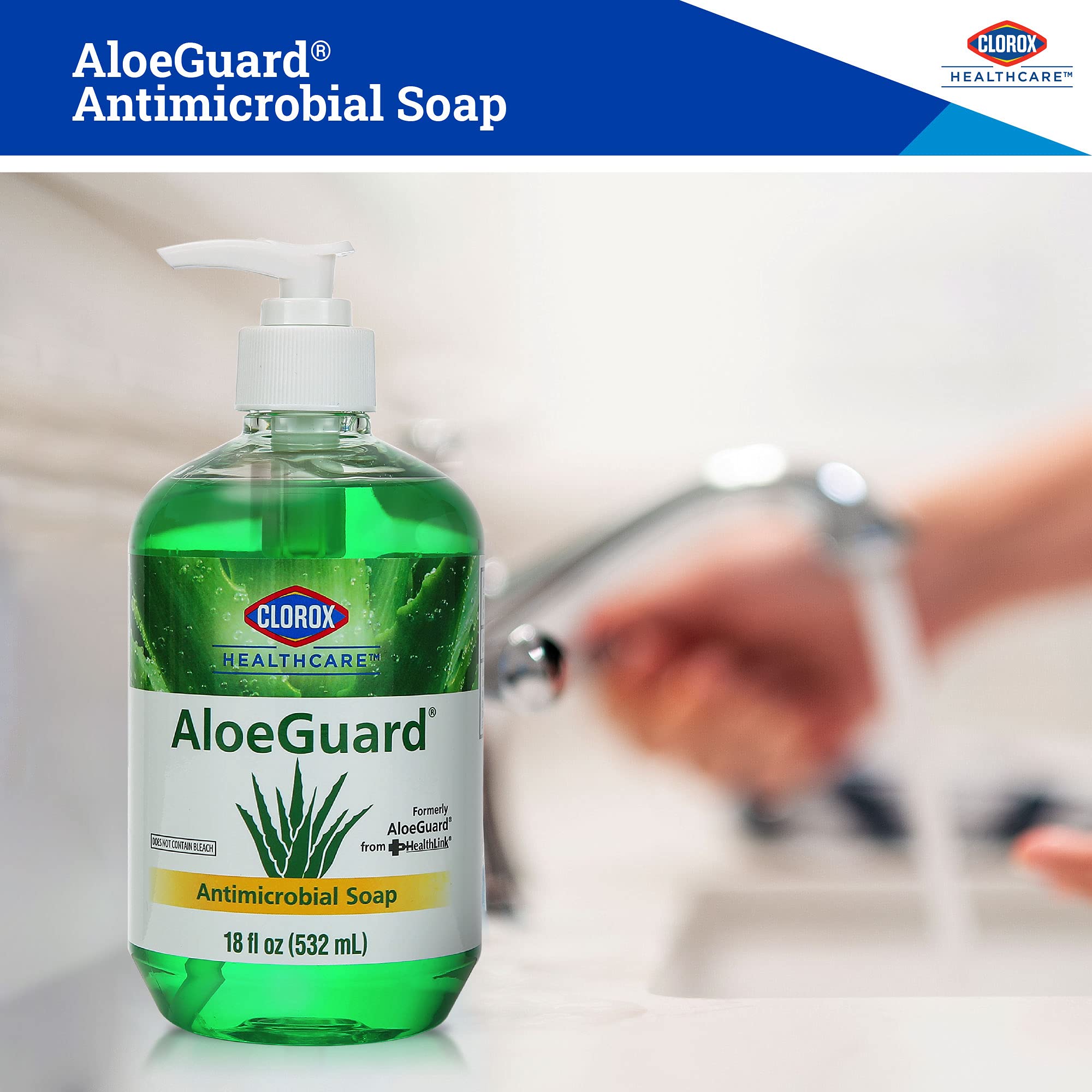 Foto 6 pulgar | Jabón De Manos Clorox Healthcare Aloeguard Antimicrobial 500 Ml - Venta Internacional.