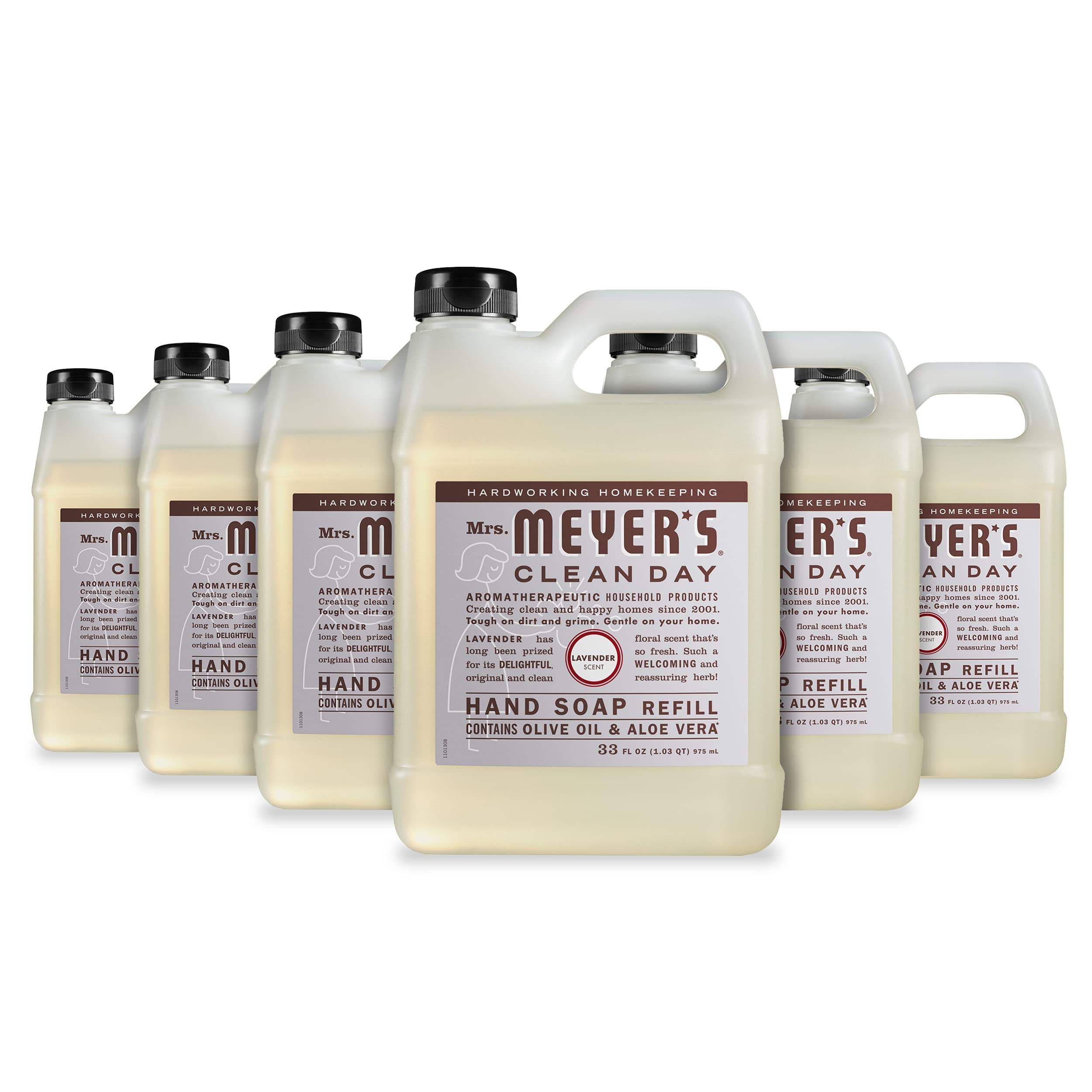 Recambio De Jabón De Manos Mrs. Meyer's Clean Day Lavender, 1 L, Paquete De 6 - Venta Internacional.