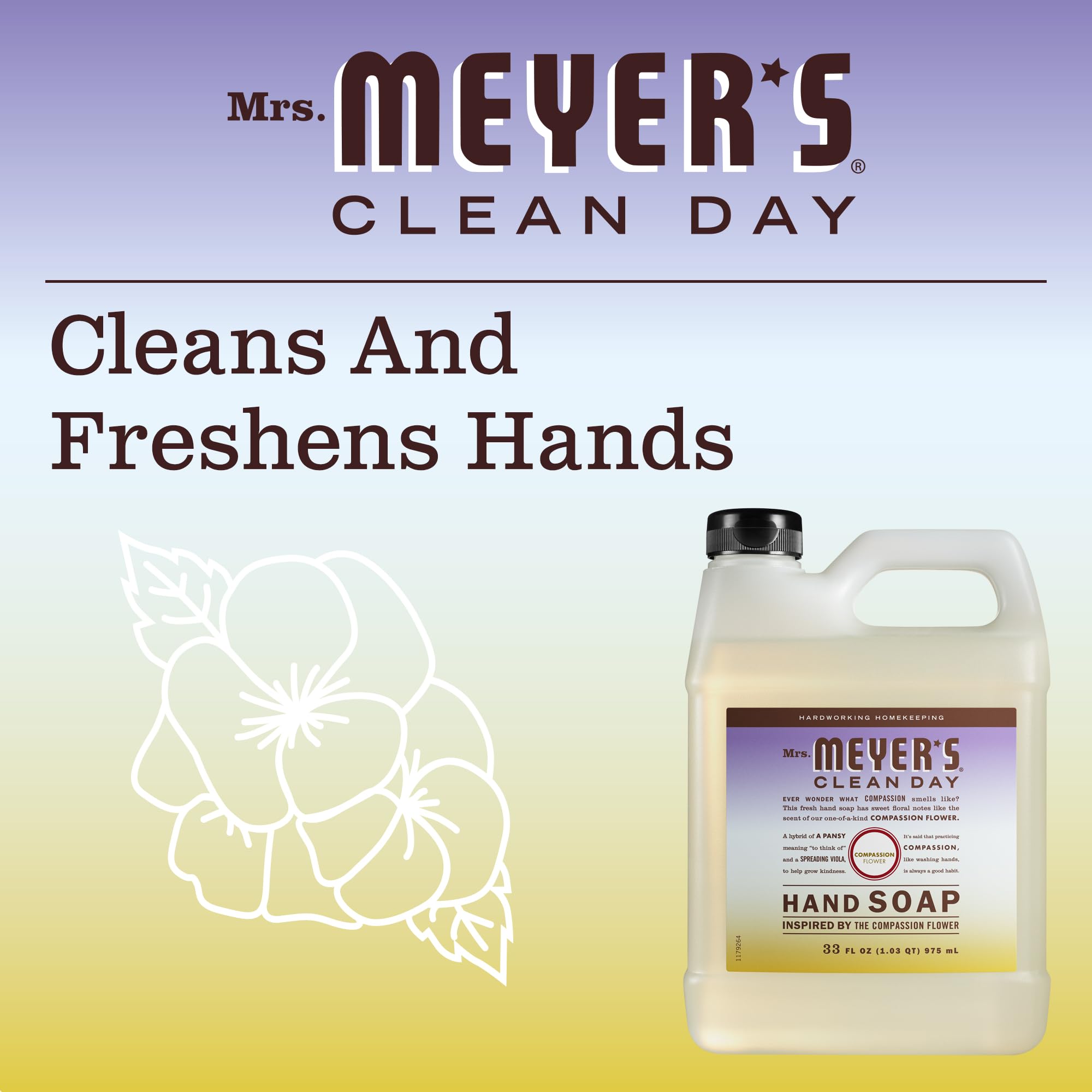 Foto 6 pulgar | Recambio De Jabón De Manos Mrs. Meyer's Clean Day Compassion Flower 975 Ml - Venta Internacional.