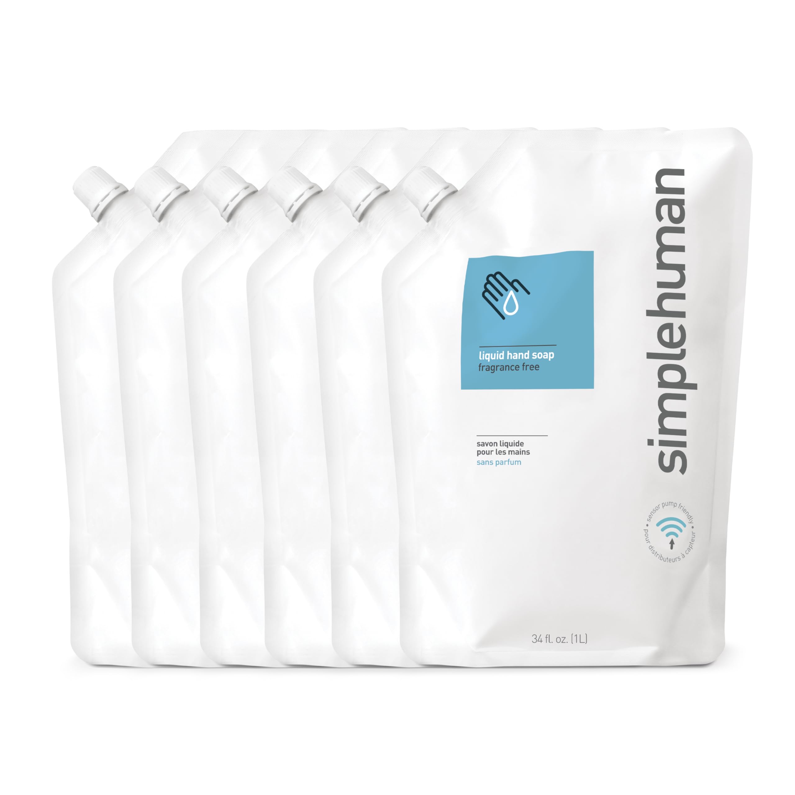 Foto 2 pulgar | Recambio De Jabón Líquido Para Manos Simplehuman, Sin Fragancia, 1 L X 6 - Venta Internacional.