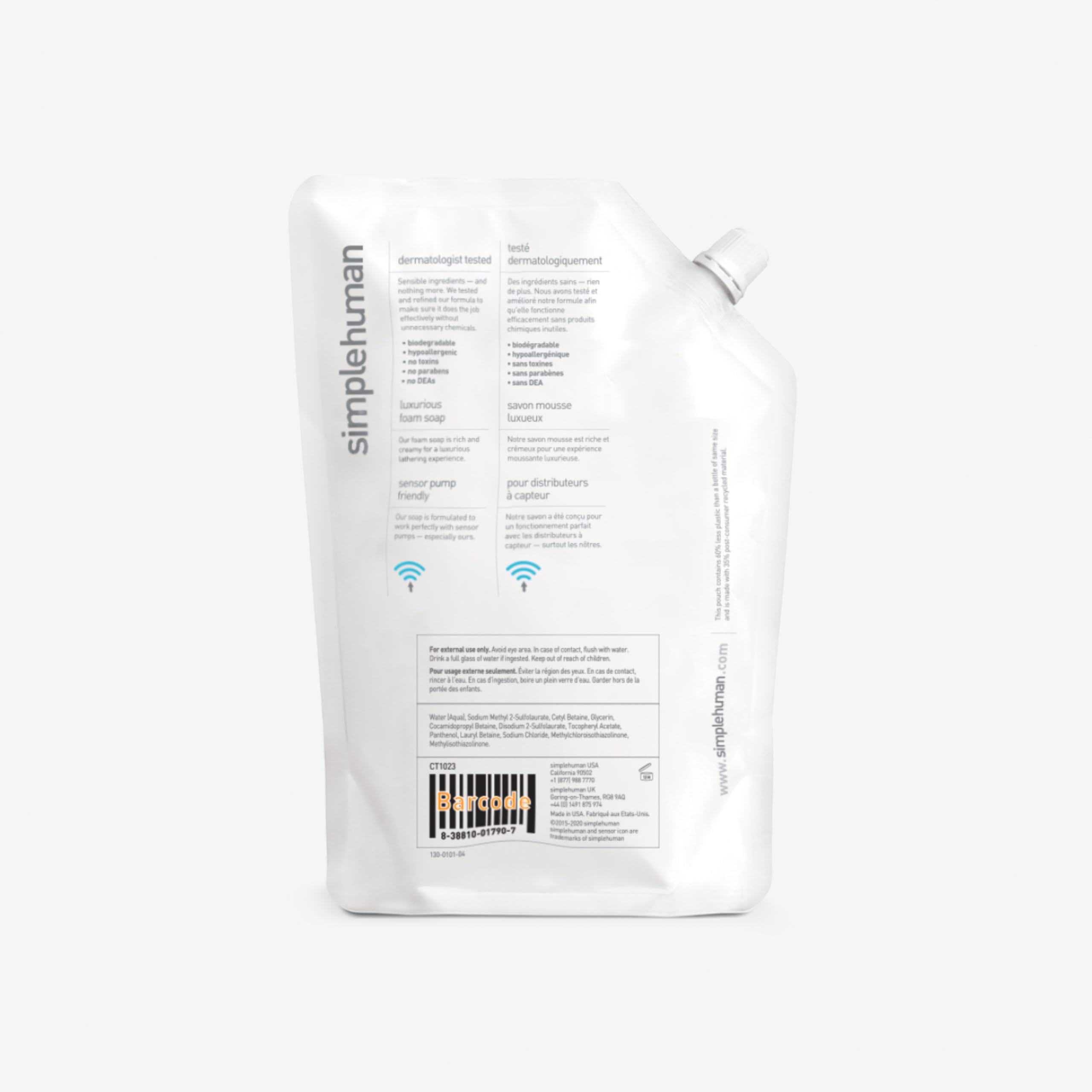 Foto 4 pulgar | Recambio De Jabón Líquido Para Manos Simplehuman, Sin Fragancia, 1 L X 6 - Venta Internacional.
