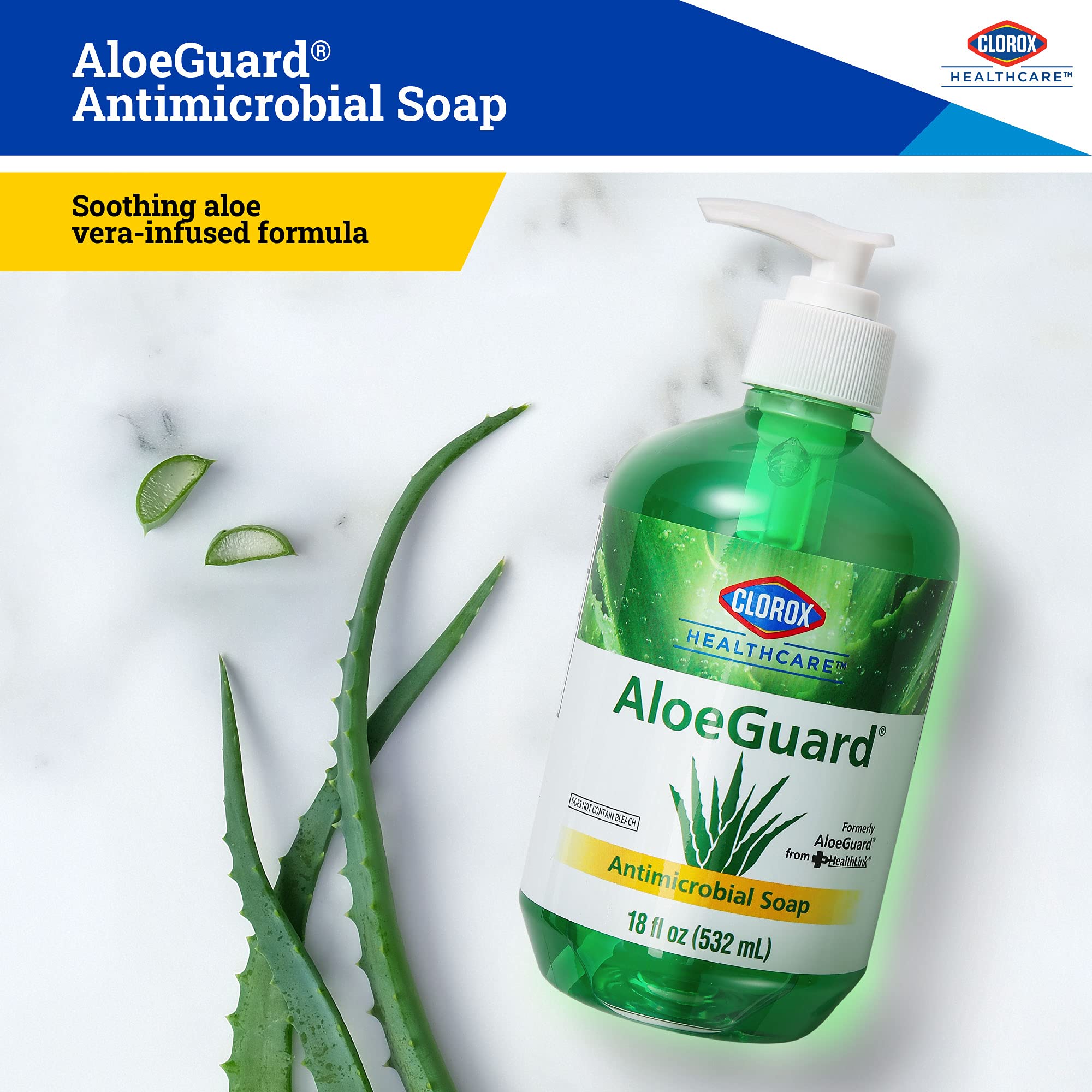 Foto 4 pulgar | Jabón De Manos Clorox Healthcare Aloeguard Aloe Vera 540ml X12 - Venta Internacional.