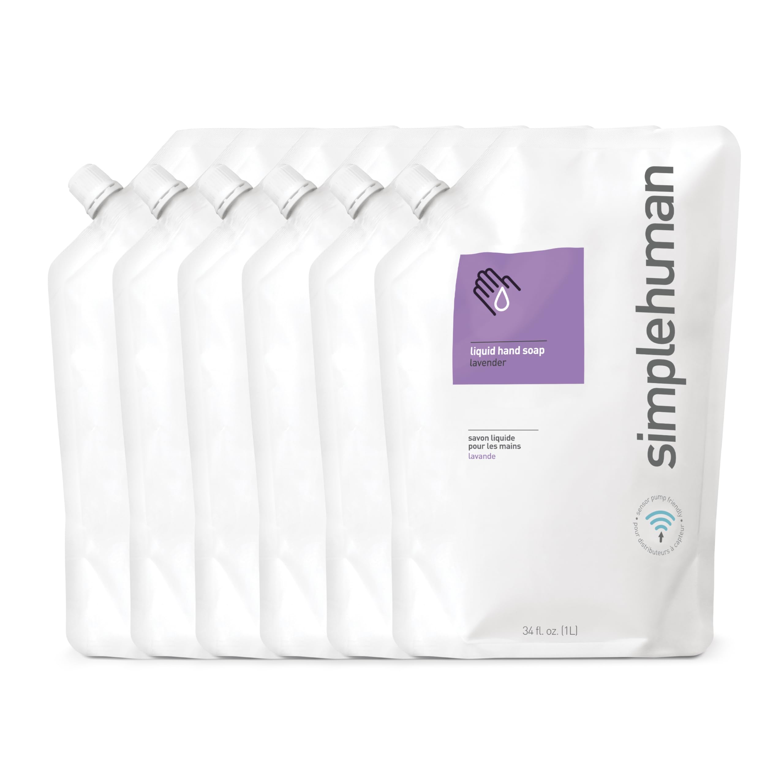 Recambio De Jabón Líquido Para Manos Simplehuman Lavender, 1 L (paquete De 6) - Venta Internacional.