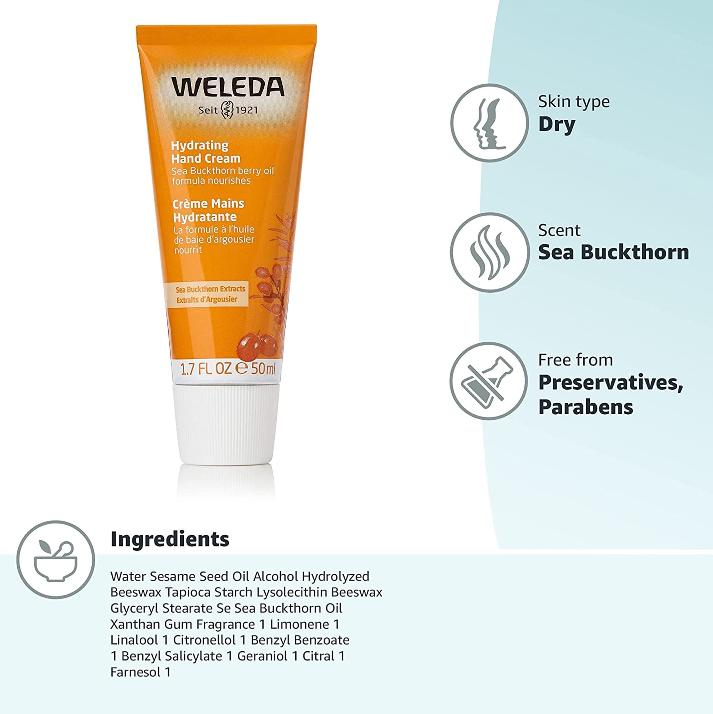 Foto 3 pulgar | Crema De Manos Weleda Sea Buckthorn 50 Ml - Venta Internacional.