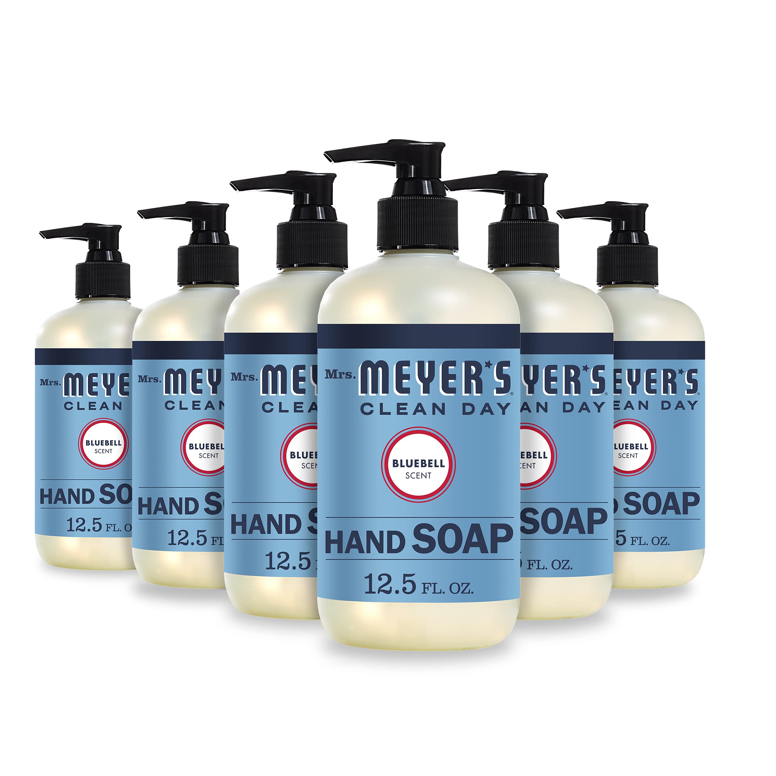 Jabón De Manos Mrs. Meyer's Clean Day Bluebell 370 Ml, Paquete De 6 - Venta Internacional.