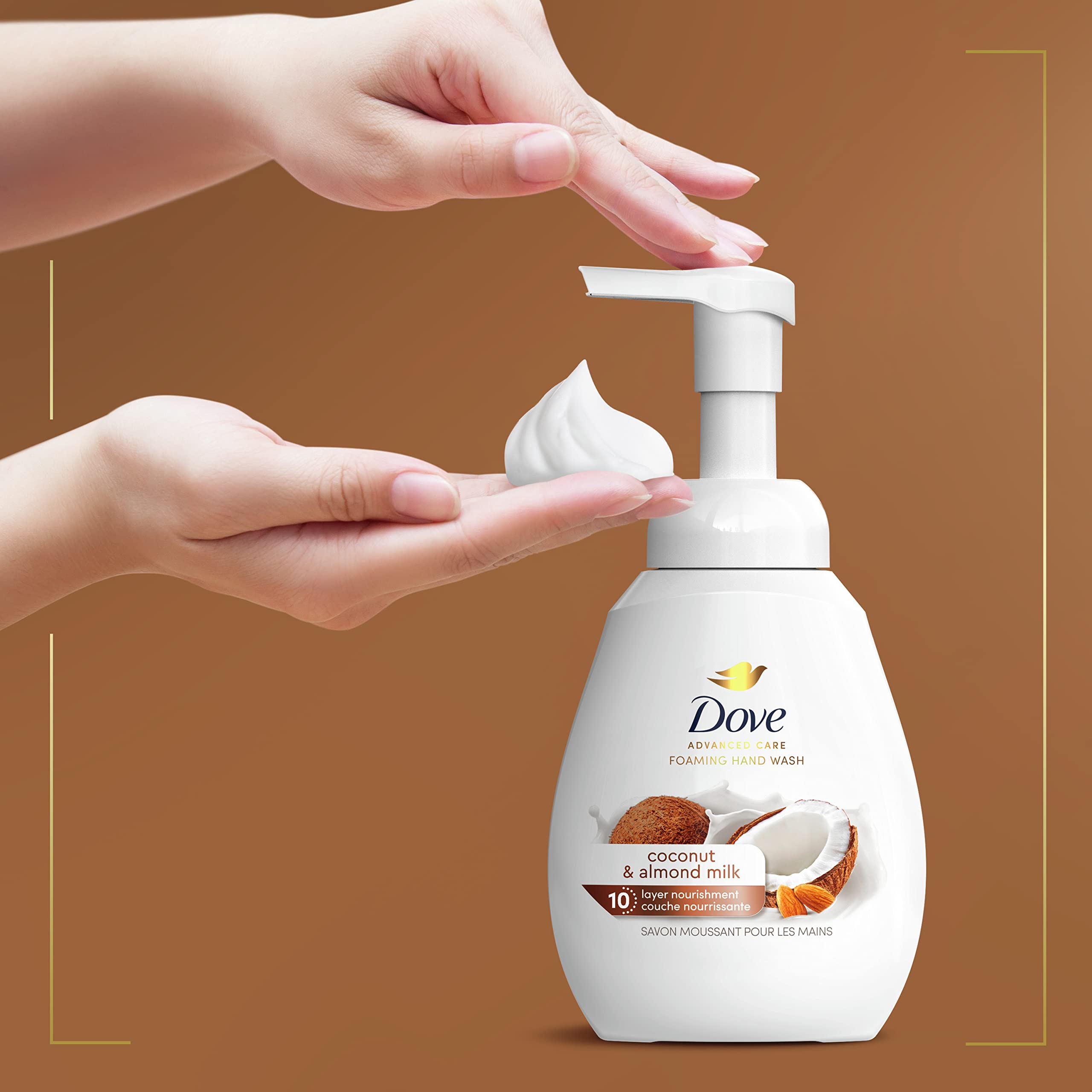 Foto 7 pulgar | Jabón Espumoso Para Manos Dove Con Leche De Coco Y Almendras, 300 Ml X 4 - Venta Internacional.